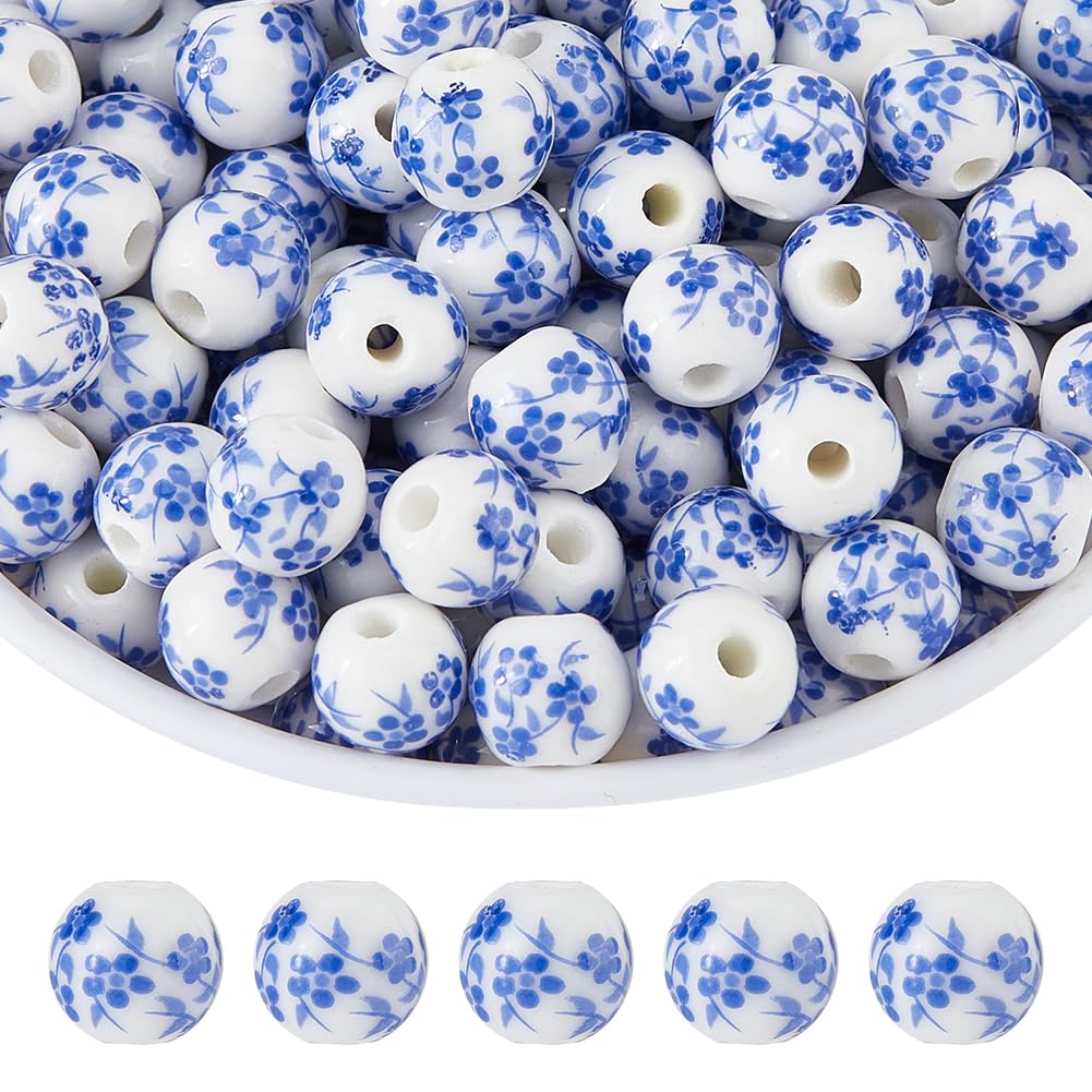 Perles rondes en céramique de 8 mm DICOSMETIC pour création bijoux