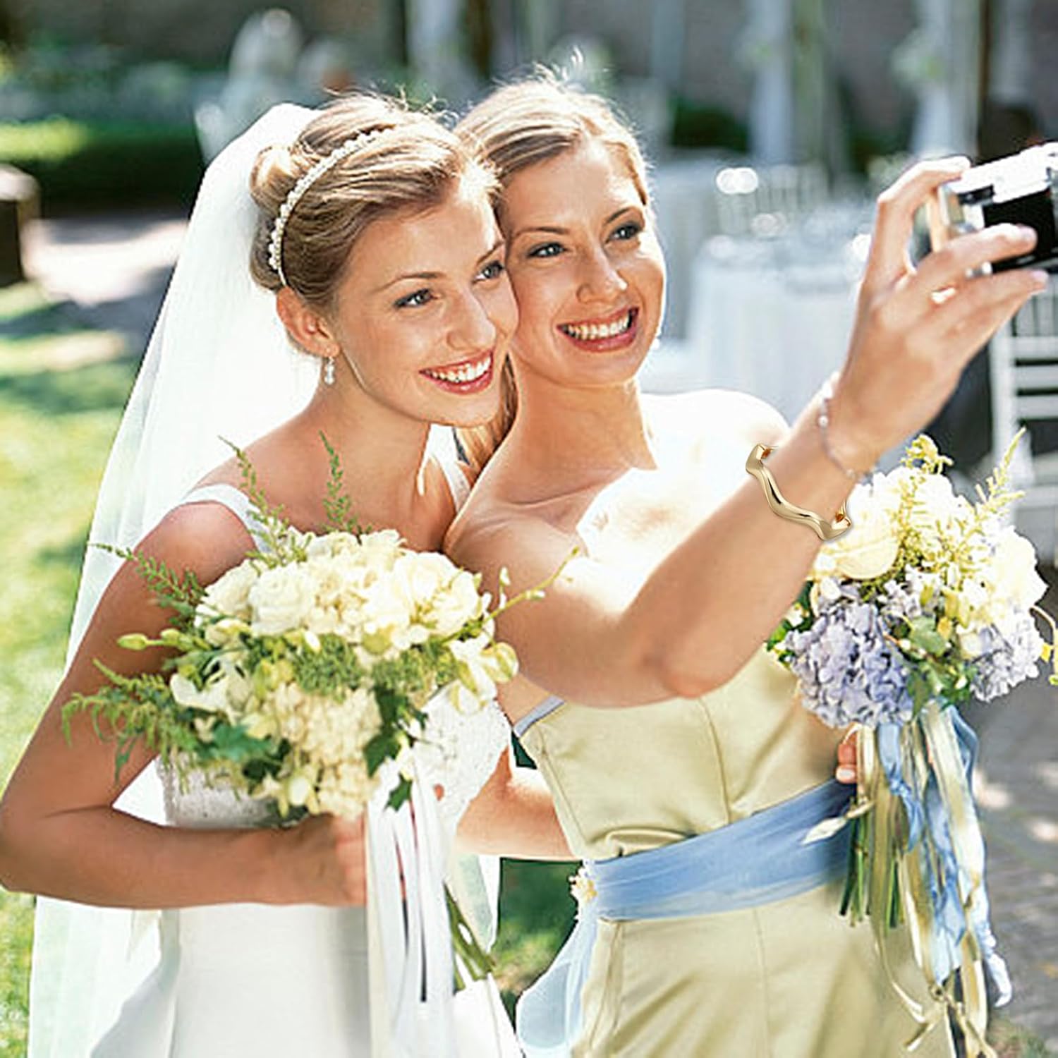 YBMYCM Wide Cuff Chunky Gold-Plated Bracelets for Women Open Cuff Bangles Adjustable Wrist Cuff Bracelets for Women - Image 7