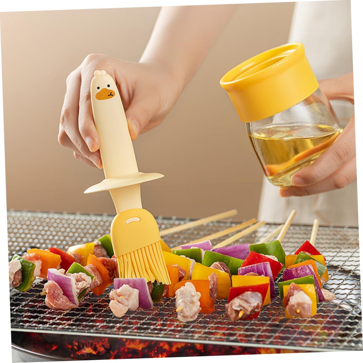 SHOWERORO 2 Pcs Oil Dispenser Bottle with Brush for Cooking Baking and Bbq Versatile Oil Sprayer for Precise Pouring and Bastingthe Kitchen and Grilling