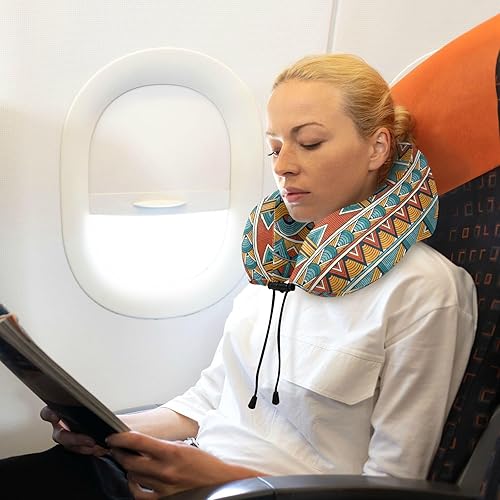Miniatura 7 de Almohada de cuello de viaje boho almohada de avión, almohada suave con bolsa de almacenamiento, almohada de viaje para dormir en avión