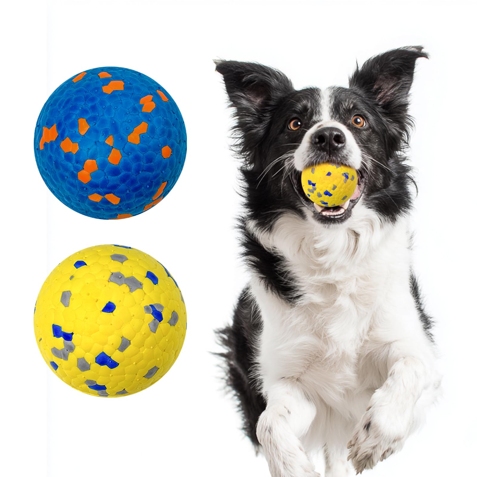 Vannon 2 Pack Dog Balls Interactive Dog Tennis Balls Indestructible Dog Teething Chew Toys for Aggressive Chewers Dog