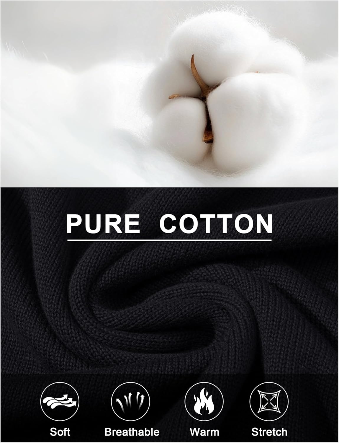 CRYSULLY Mens Sweater 1/4 Zip Cotton Polo Pullover Sweaters Casual Fall Winter Spring Striped Sweatshirts - Image 6