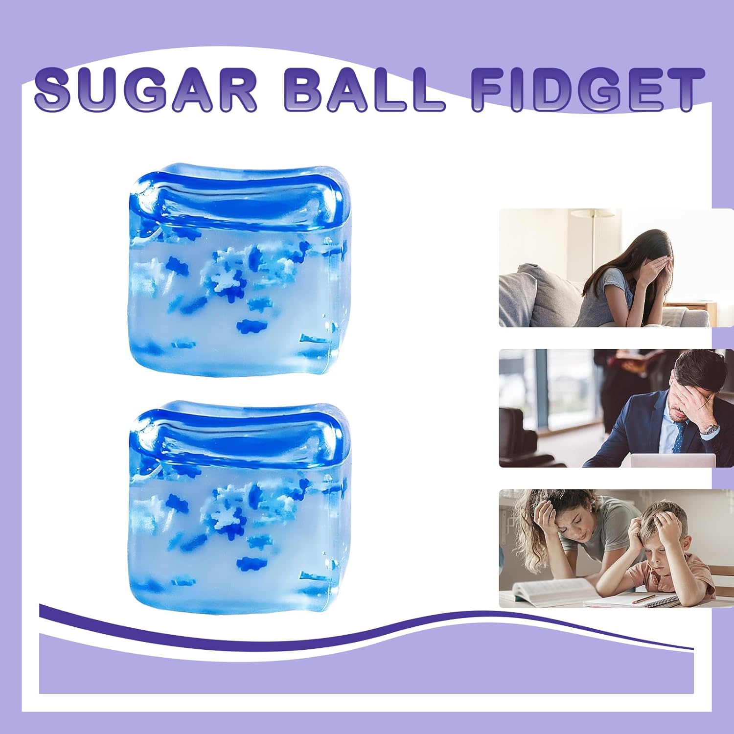 8 PCS Squishy Cubes Stress Ball for Kids,Squishy Fidget Toys,Fidget Cube Stress Toys,Square Stress Relief Sensory Cubes for Kids & Adults,Sensory Squeeze Toy Hand Exercise,Sugar Ball for Relax Tension — image 6