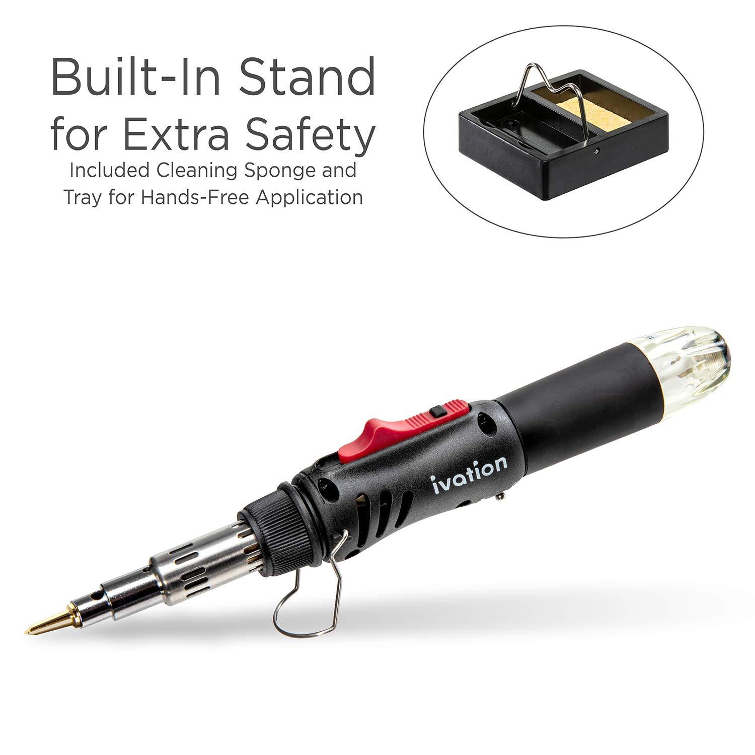 Ivation Butane Soldering Iron Kit, 7ml Cordless SelfIgniting Solder
