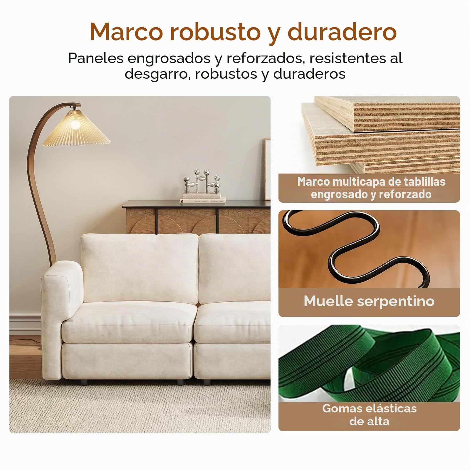 Guyii Conjunto de sofá de esquina de tela, sofá moderno con otomana, sofá tapizado cómodo para sala de estar, diseño minimalista (7 plazas con 1 otomana)