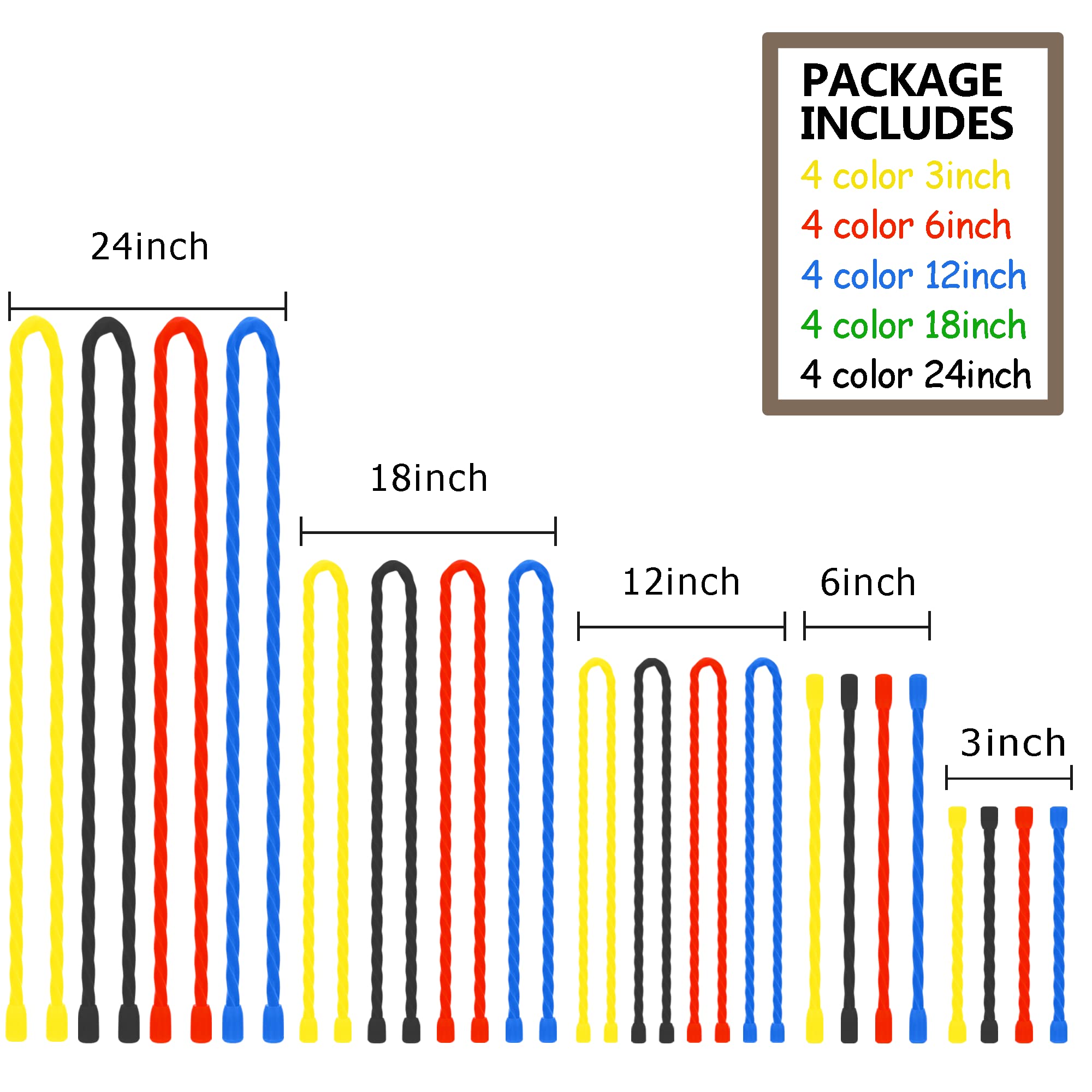 20 fascette per cavi in silicone riutilizzabili in acciaio con nucleo in silicone, per raggruppare e organizzare, per interni ed esterni, 4 colori
