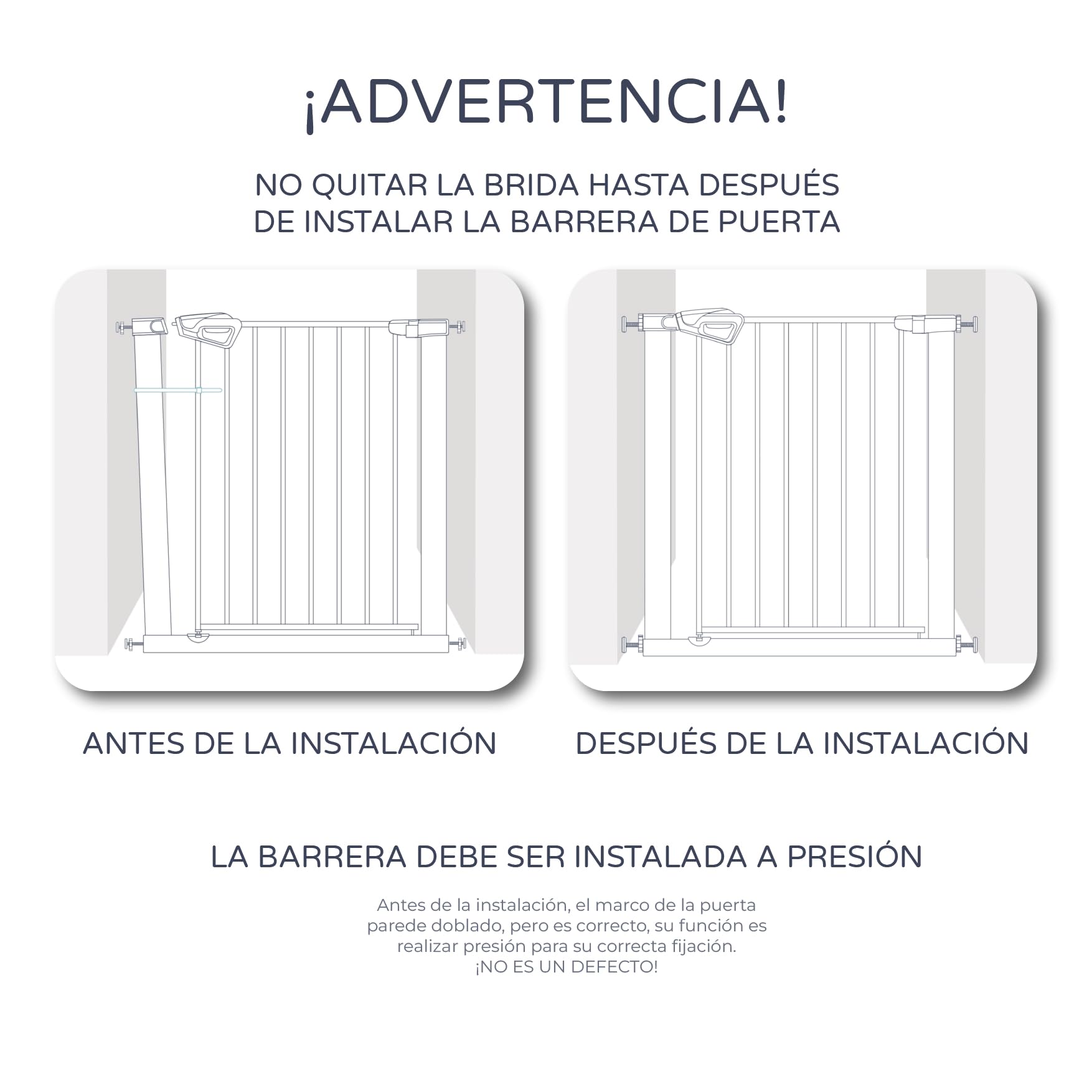 MS BabyWorld – Barrera de Puerta – Barrera de Seguridad para Niños y Mascotas | Autocierre | para Puertas y Pasillos | 75 a 82 cm | Fácil Instalación