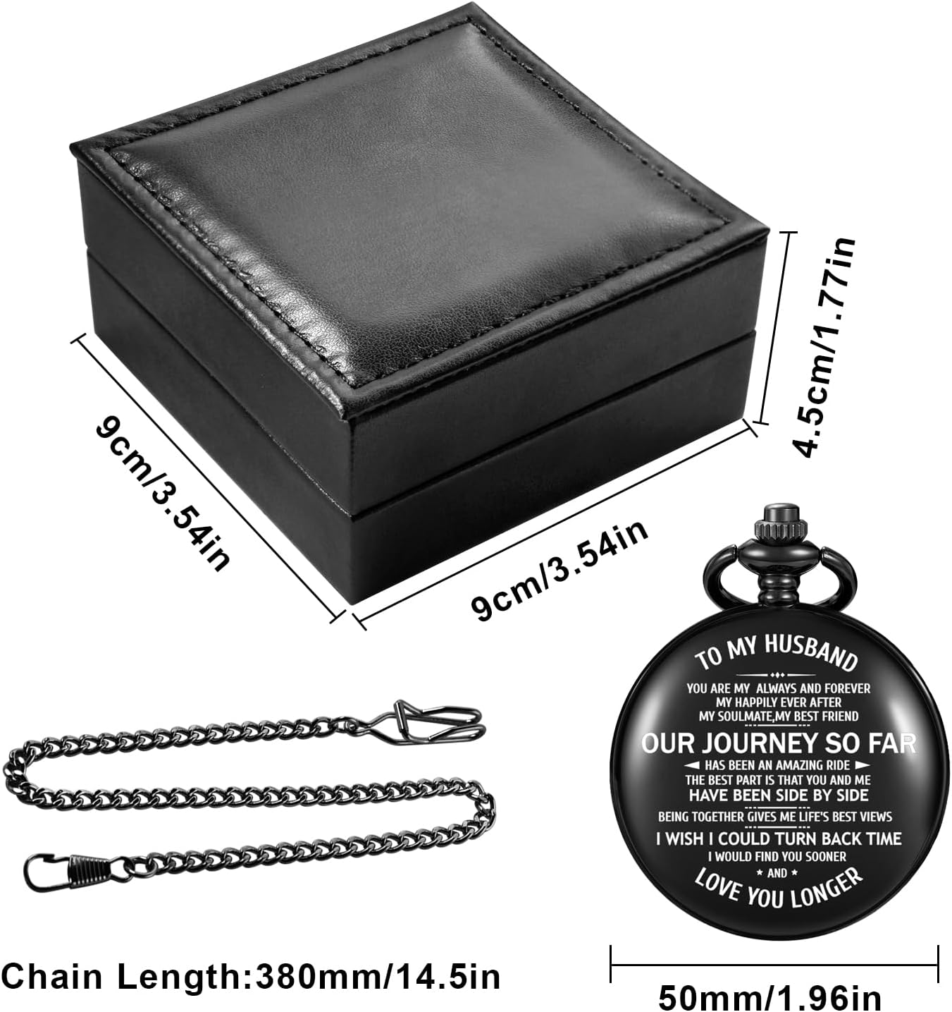 Engraved to My Fiance/to My Boyfriend/to My Husband/My Men Mechanical Pocket Watch for Fiance Customized Personalized Mechanical Pocket Watches with Leather Box for Men