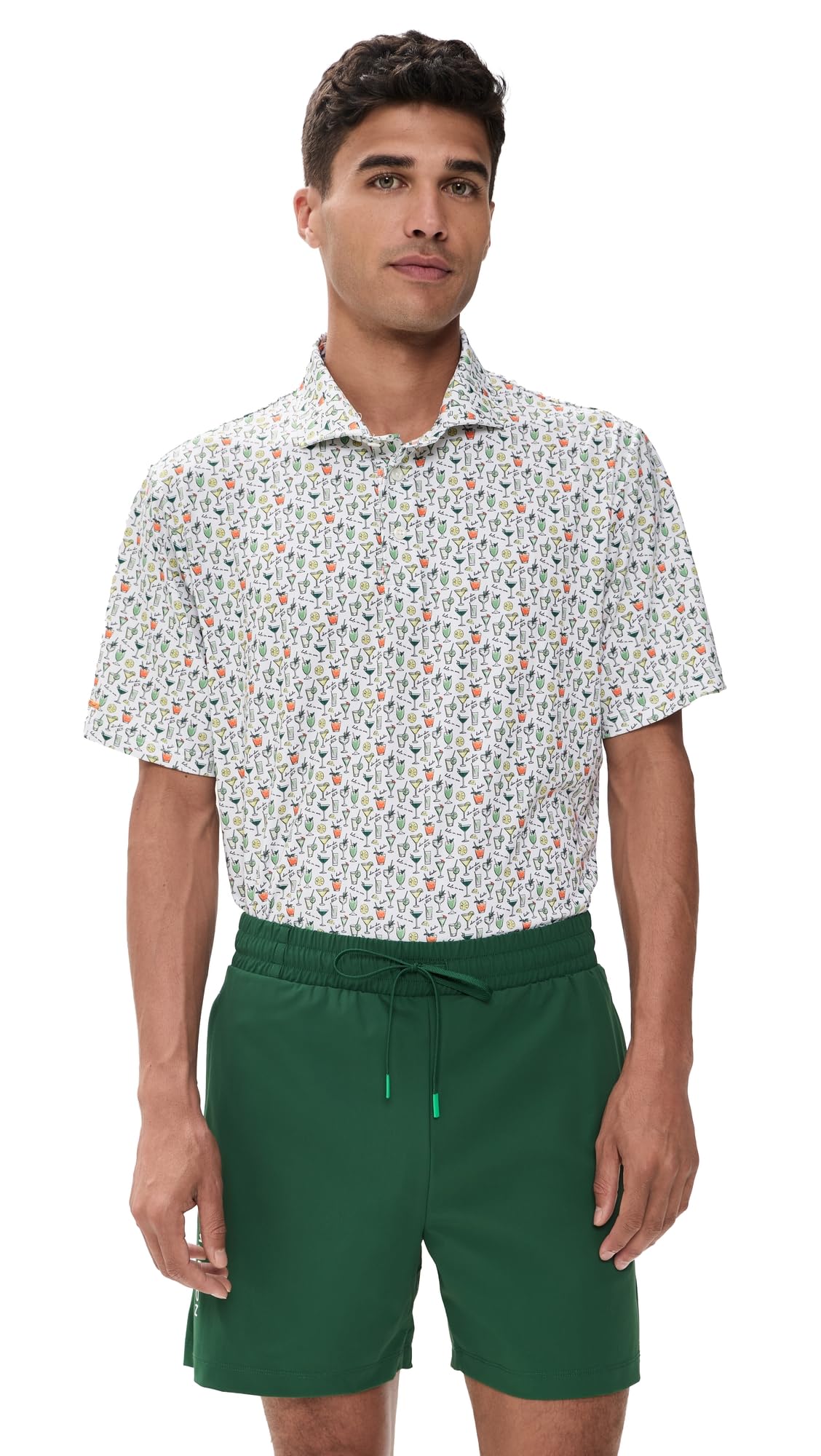 RLX Ralph Lauren Men's Lightweight Airflow Cocktail Polo Large Ceramic White Chin Chin Rlx