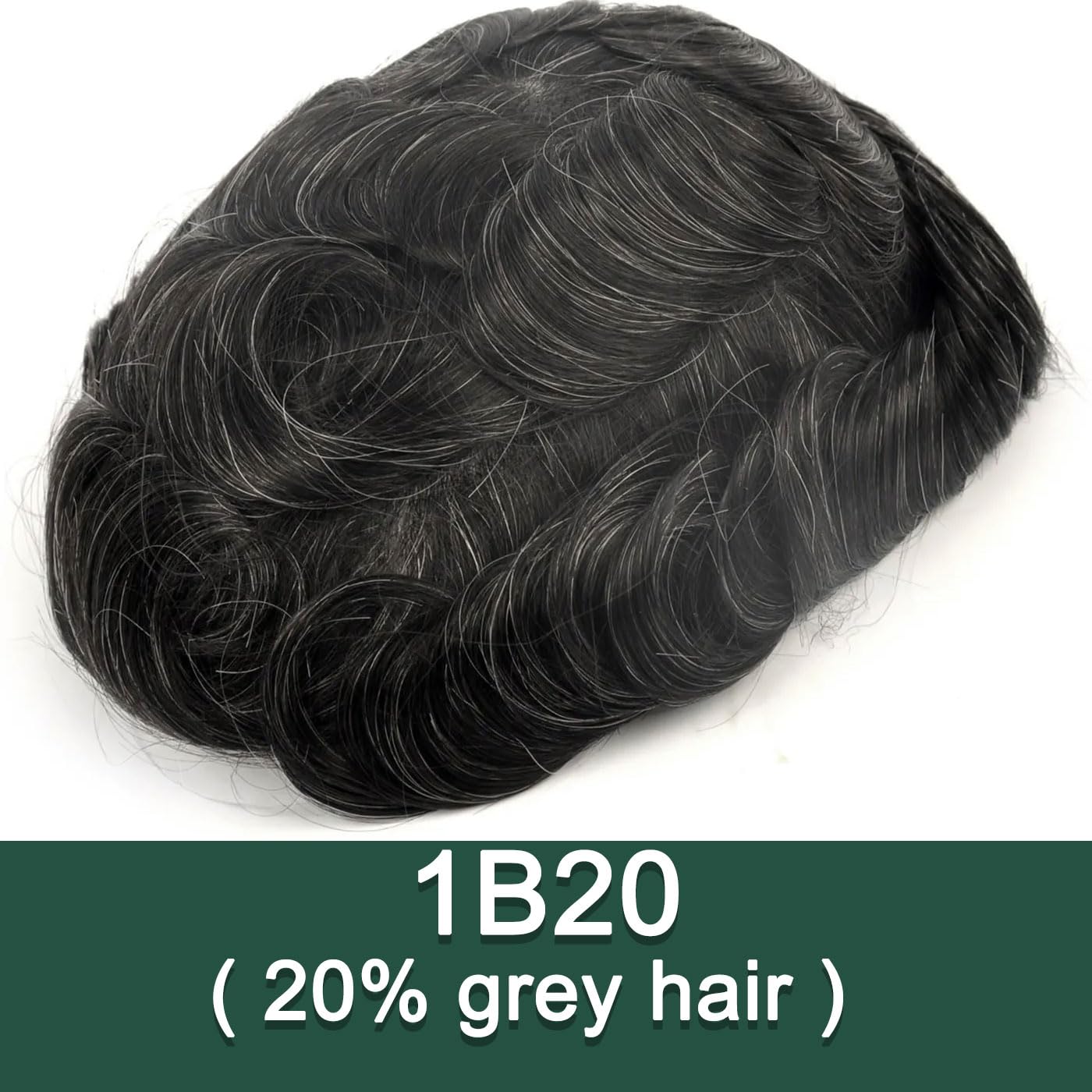 Toupee For Men 0.1mm Poly Skin Human Hair System For Men Men'S Toupee V-Loop Knots Durable Pu Toupee Human Hair Mens Wig Base Size 8X10 Inch 120% Density (#1B20) - Image 2