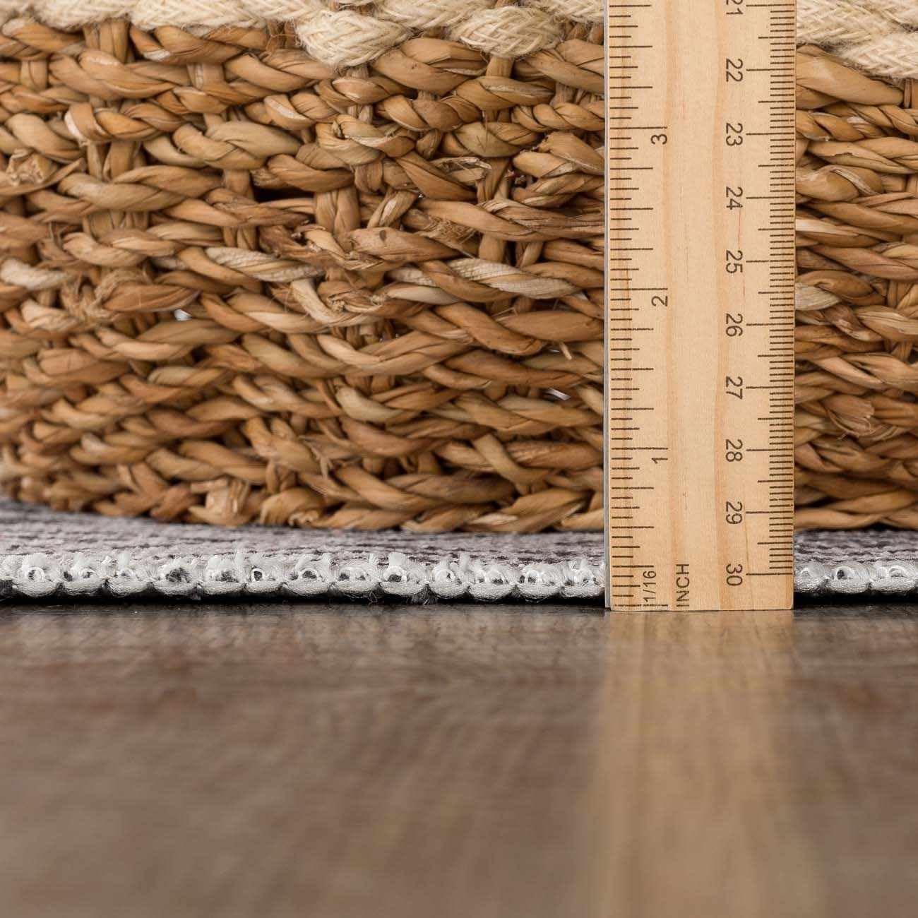 Hauteloom Burdette Machine Washable Boho Vintage Bordered Area Rug - Farmhouse Traditional Trellis Carpet for Living Room, Bedroom - Transitional - Gray, Cream, Charcoal - 7'10" x 10'3" (8x10)