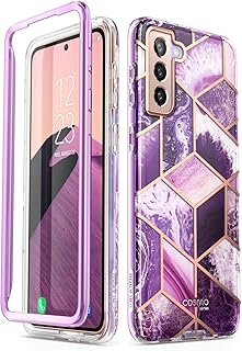 i-Blason Cosmo Series etui do Samsung Galaxy S21 5 g (6,2 cala), stylowe błyszczące ochronne etui na zderzak bez wbudowanego ochraniacza ekranu do Galaxy S21 (wydanie z 2021) (amety)