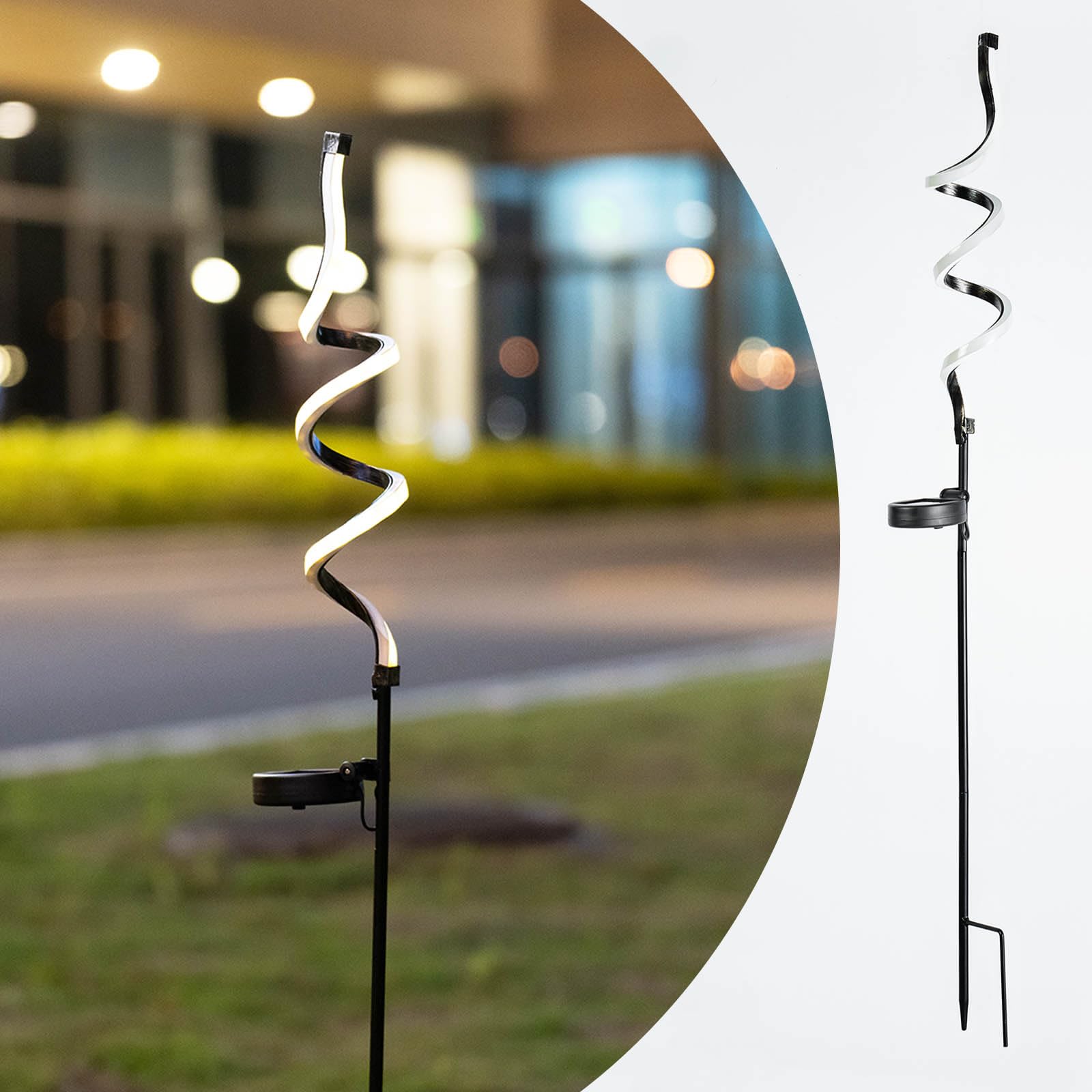 Solar Garden Lights Outdoor - Solar Pathway Light Neon Decorations Waterproof Metal Stake Flex Lights Decorative for Lawn, Patio, Yard,Backyard