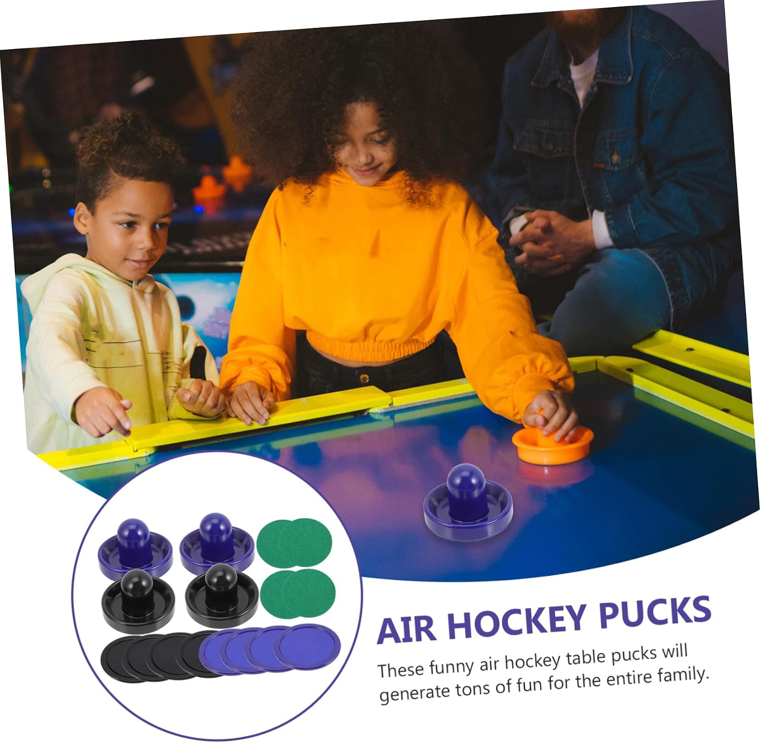 Toyvian Air Hockey Pucks and Paddles Set 96mm Plastic Air Hockey Paddles for Tabletop Games Complete Accessories for Family Fun and Indoor Entertainment