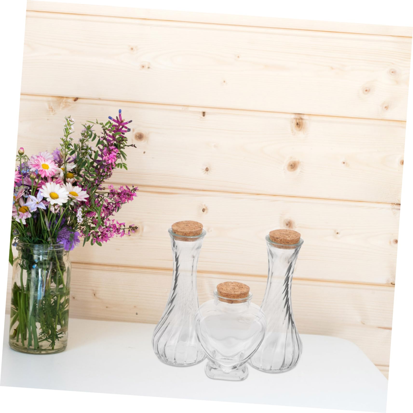 Genérico Juego De 3 Botellas Para Ceremonia De Arena Conmemorativa De Boda Kit De Botellas Tarro De Decapado De Sichuan Botella De Mensaje De 1 Litro Botella Transparente A La