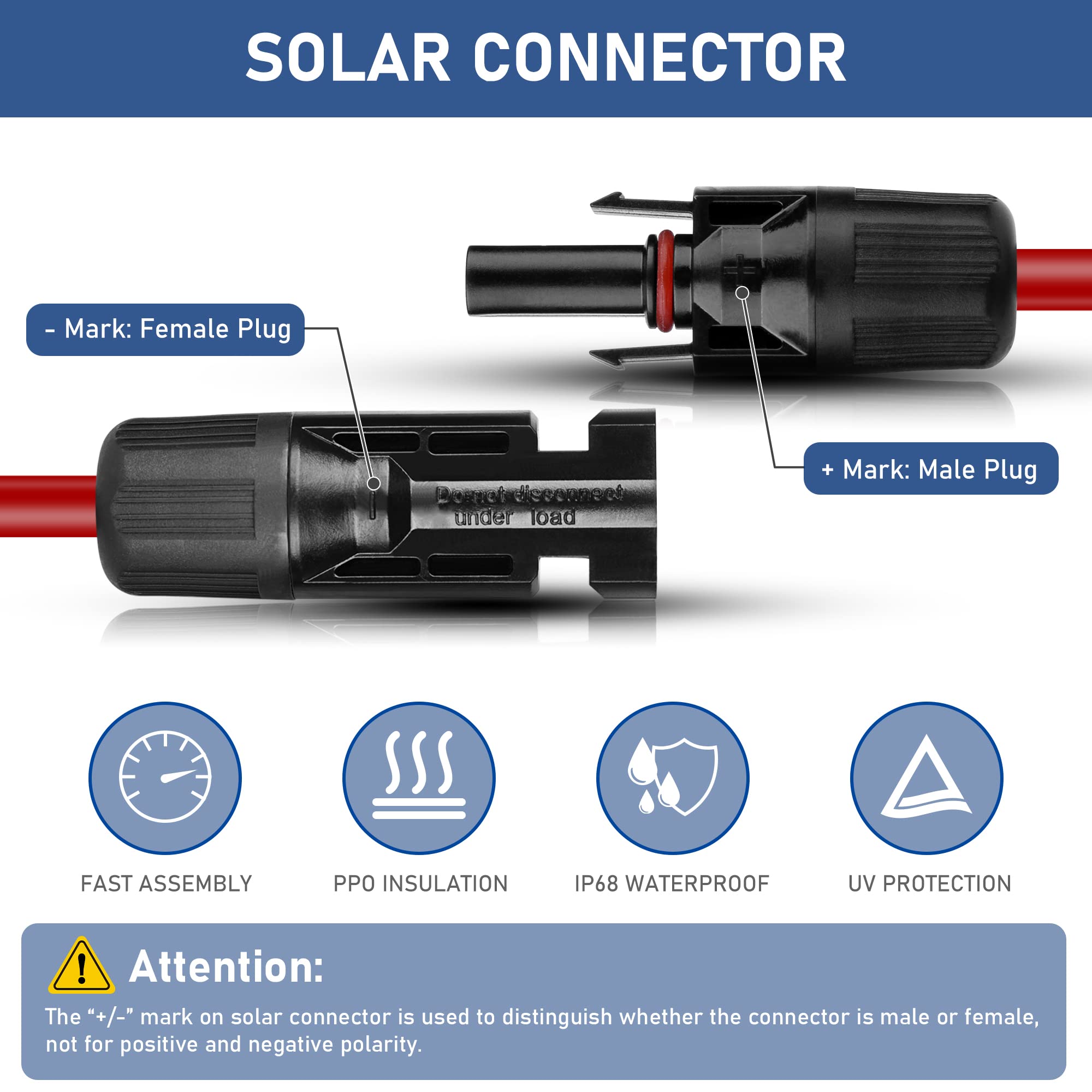 V-TAC Cavo Solare Fotovoltaico 6 Mmq Unipolare Colore Nero Prodotto In Germania Per Collegamento Professionale Pannelli Solari Fotovoltaici Bobina 500 Metri P 248756