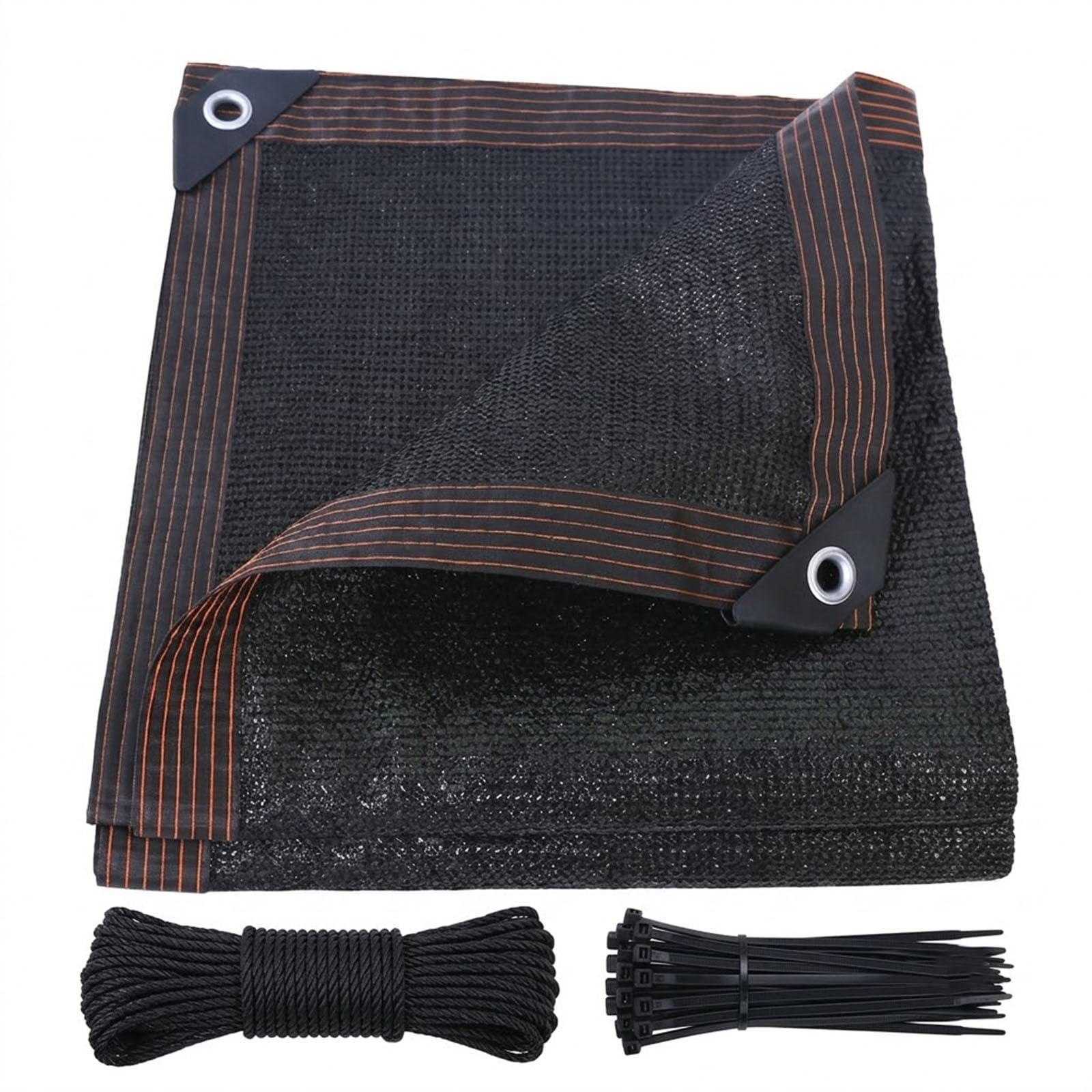Filet protection solaire HDPE noir 2x12m avec oeillets de bâche