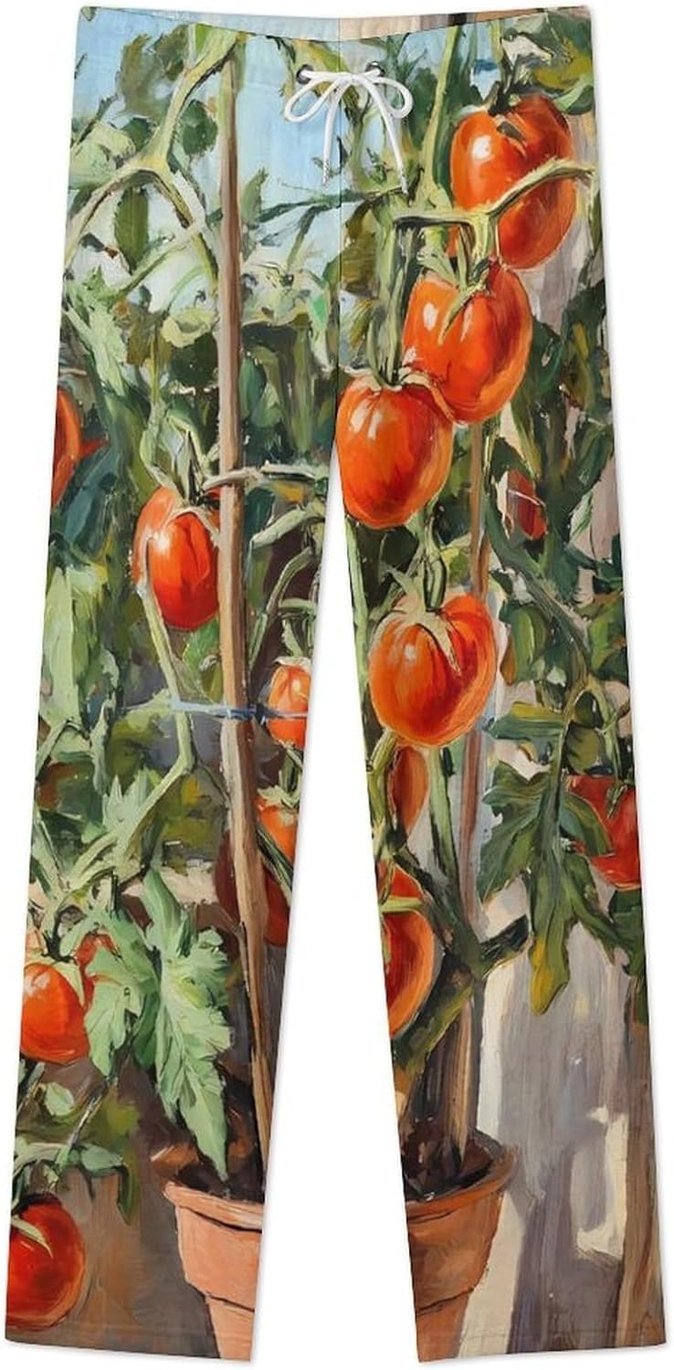 Tomatoes Tree in The Corner Pajama Pants Women Flannel Lounge Sleep Bottoms PJ Sleepwear