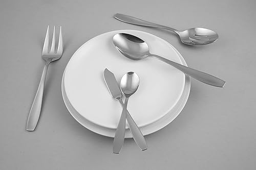 Miniatura 6 de Cambridge 345320CBW12R Tyrus Satin Mirror - Juego de cubiertos de 20 piezas, servicio para 4, plateado