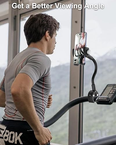 Miniatura 7 de Soporte de teléfono de cuello de cisne para silla de ruedas, bicicleta, bicicleta de giro, cochecito, barco, soporte de micrófono, scooter, cinta de