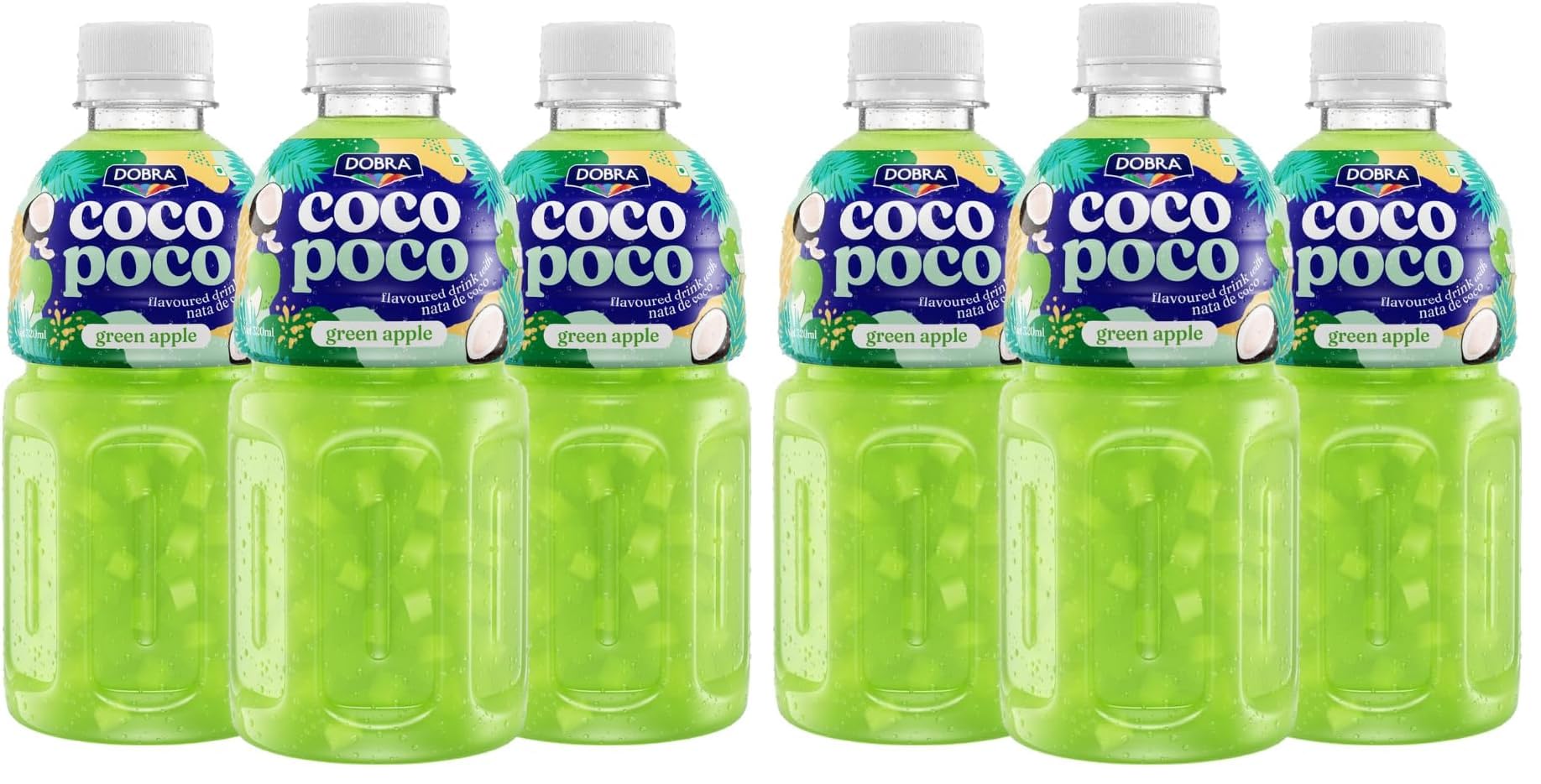 Dobra Coco Poco - Green Apple Flavour | Drink with NATA De Coco|Coconut Jelly Fruit Drink | Pack of 6 | 3 x 320ml-image-33