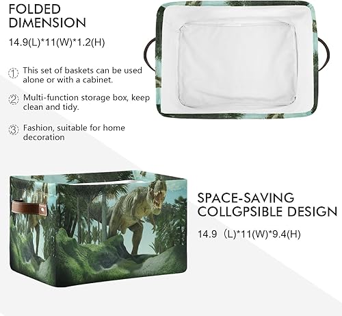 Miniatura 19 de AUUXVA Cesta de almacenamiento de estrellas de mar tropical, playa, conchas marinas, caja de almacenamiento de lona duradera plegable para juguetes