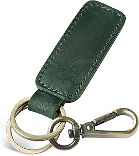 Jack&Chris Genuine Leather Car Keychain, Universal Key Fob Keychain, Leather Key Chain Holder for Men and Women, JC306