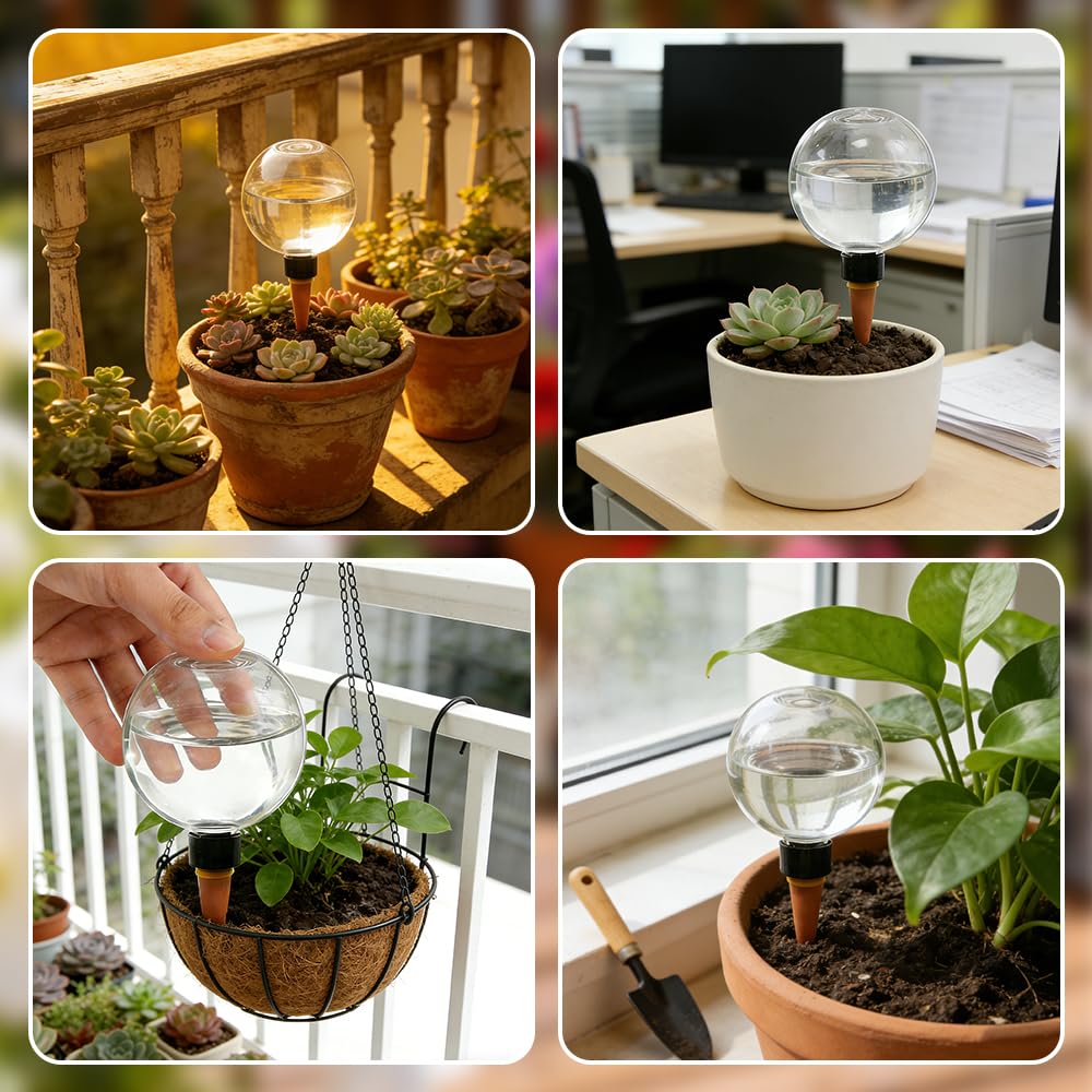 Bewässerungskugeln für Pflanzen, 6 Stück 500ml Wasserspender Pflanzen, Automatische Pflanzen Bewässerung, Bewässerung Zimmerpflanzen für Zimmer, Balkon und Gartenpflanzen