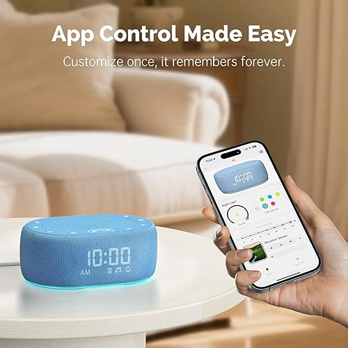 Miniatura 4 de 1Mii Máquina de sonido de ruido blanco para dormir, máquina de ruido marrón para bebés y adultos, 18 sonidos relajantes con luz nocturna de 7