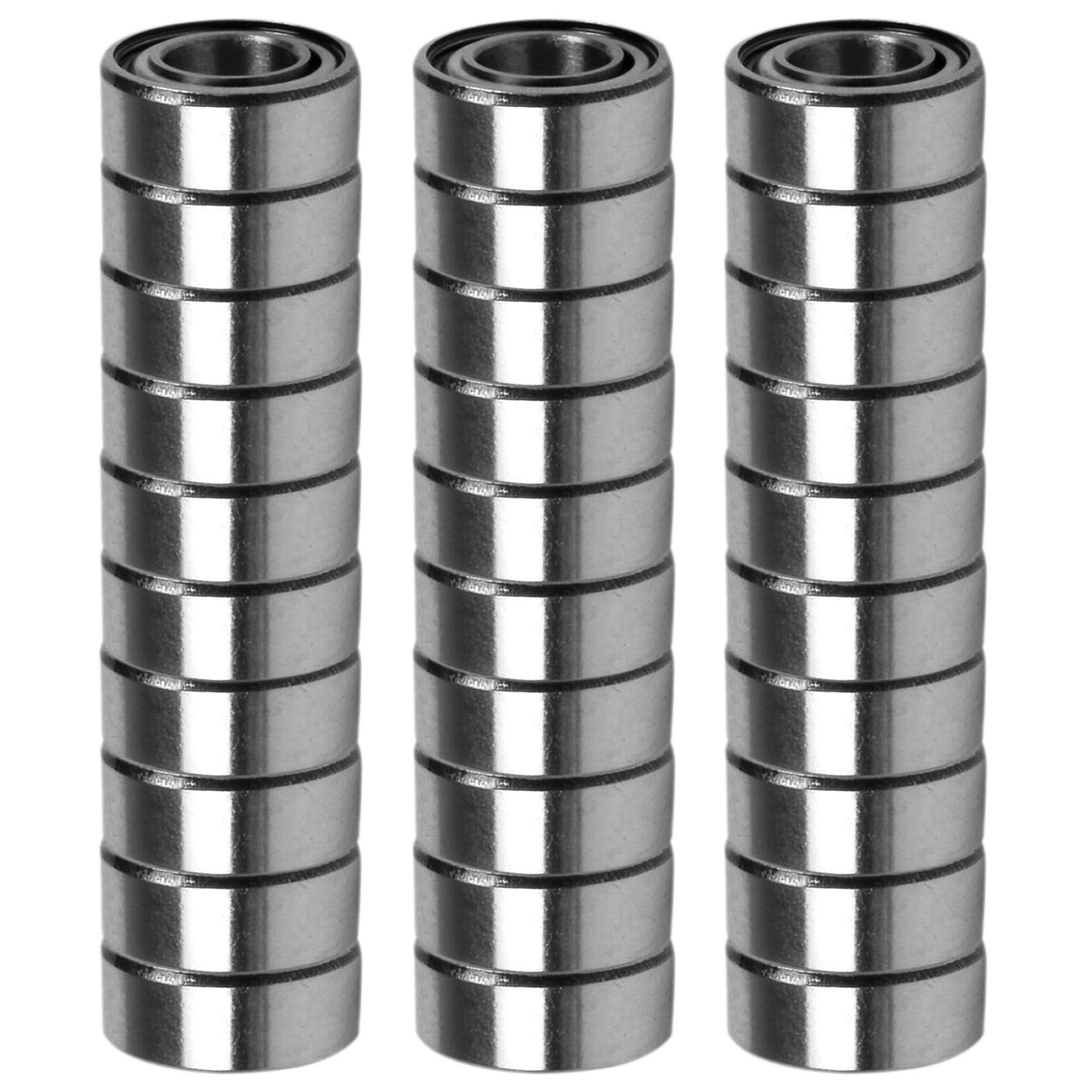 Jnchdghwa Silver 30Pcs Miniature Sealed Metal Shielded Metric Radial Ball Bearing Model: Mr105 Zz 5X10x4mm