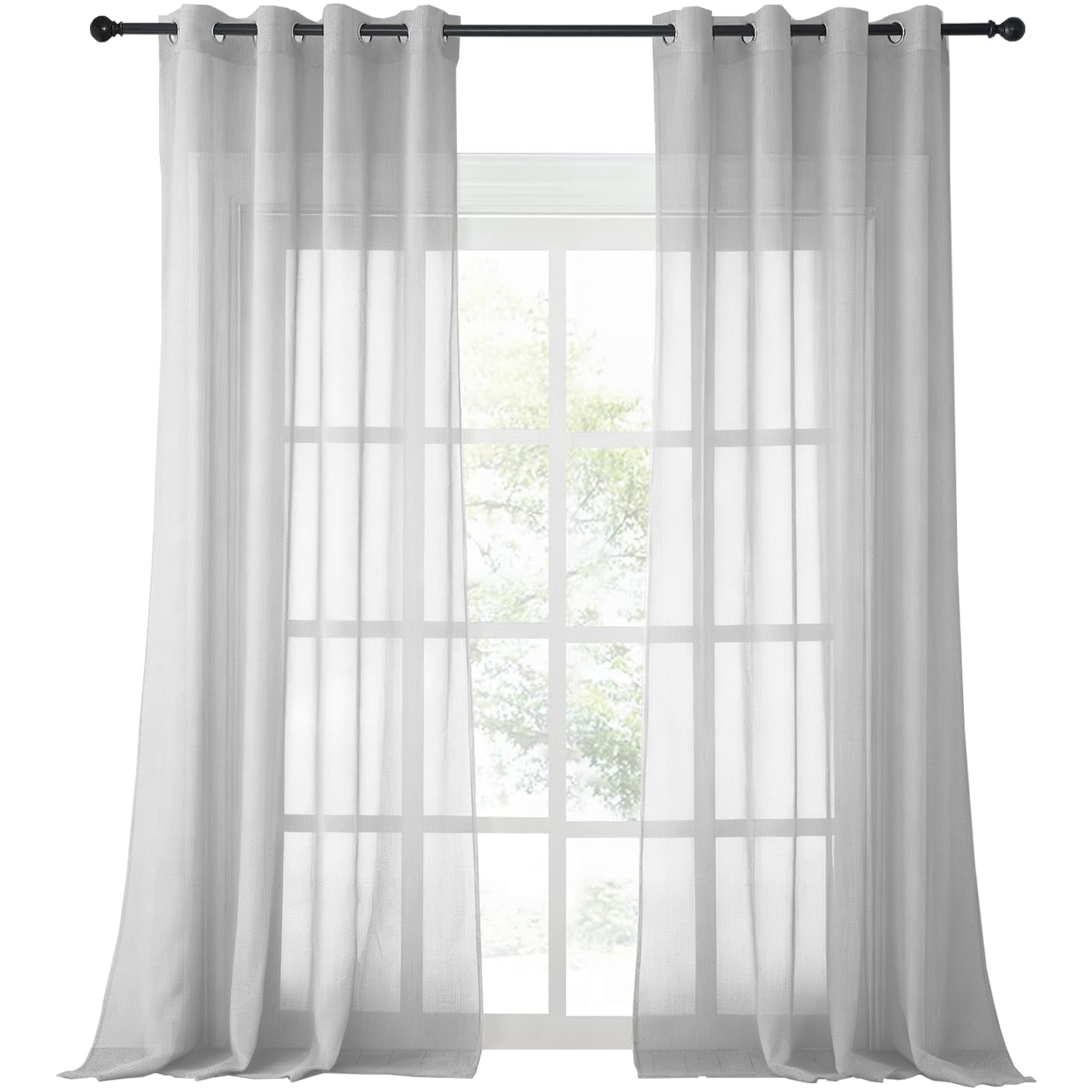 Rideau voile à oeillets 280 x 270 cm transparent pour chambre enfant