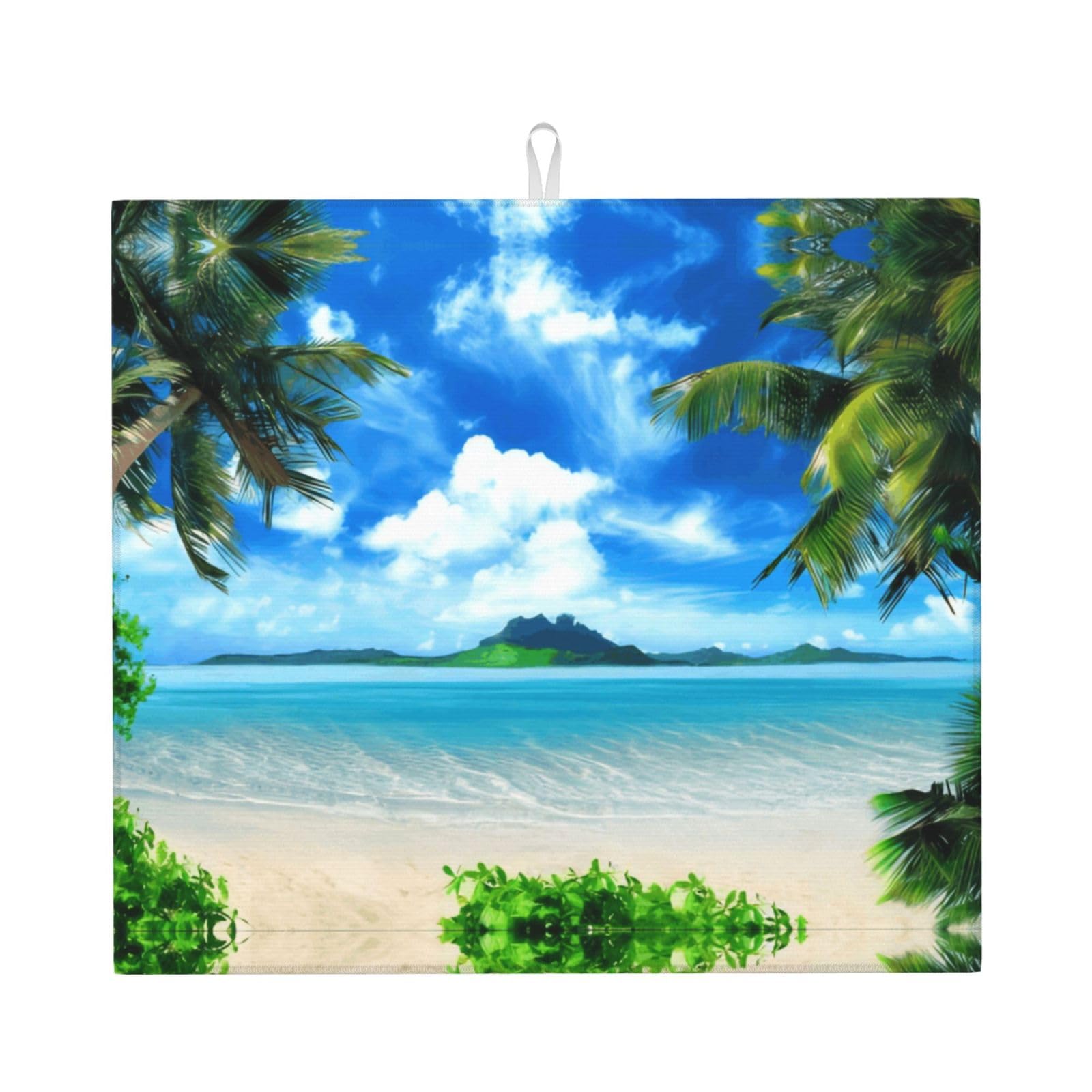 Yyhhaofa Black The Sea Prints Kitchen Drying Mat – Absorbent Dish Throw For Countertops, Non-Slip Quick-Dry Layer With Stylish Prints
