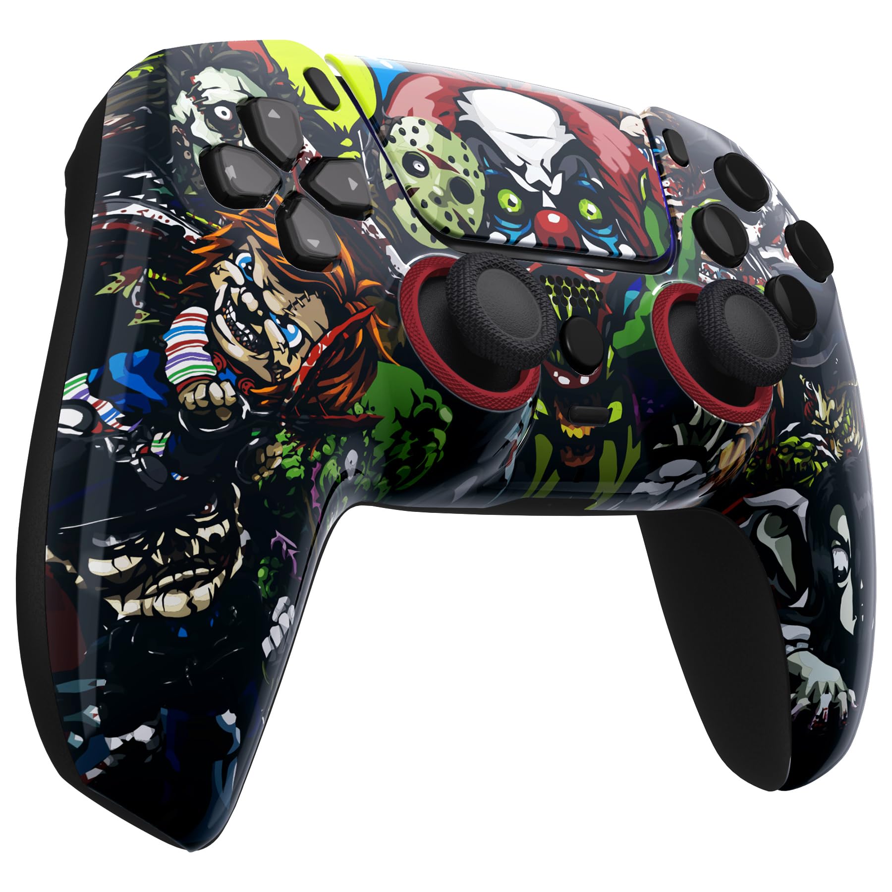 eXtremeRate Luna Cover Frontale per ps5 Controller, Scocca Shell Touchpad Anelli Accessori Ridisegnati per ps5 Joystick BDM-010 020 030 040 050 060, Party Pauroso
