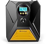 GoMechanic Digital Tyre Inflator for Car - 150 psi, 12V DC Portable Air Pump/Compressor with Digital Tyre Pressure Gauge, Suitable for Bikes, Bicycles or Any Inflatable with LED Light (Gusto T10) SE_TI_011