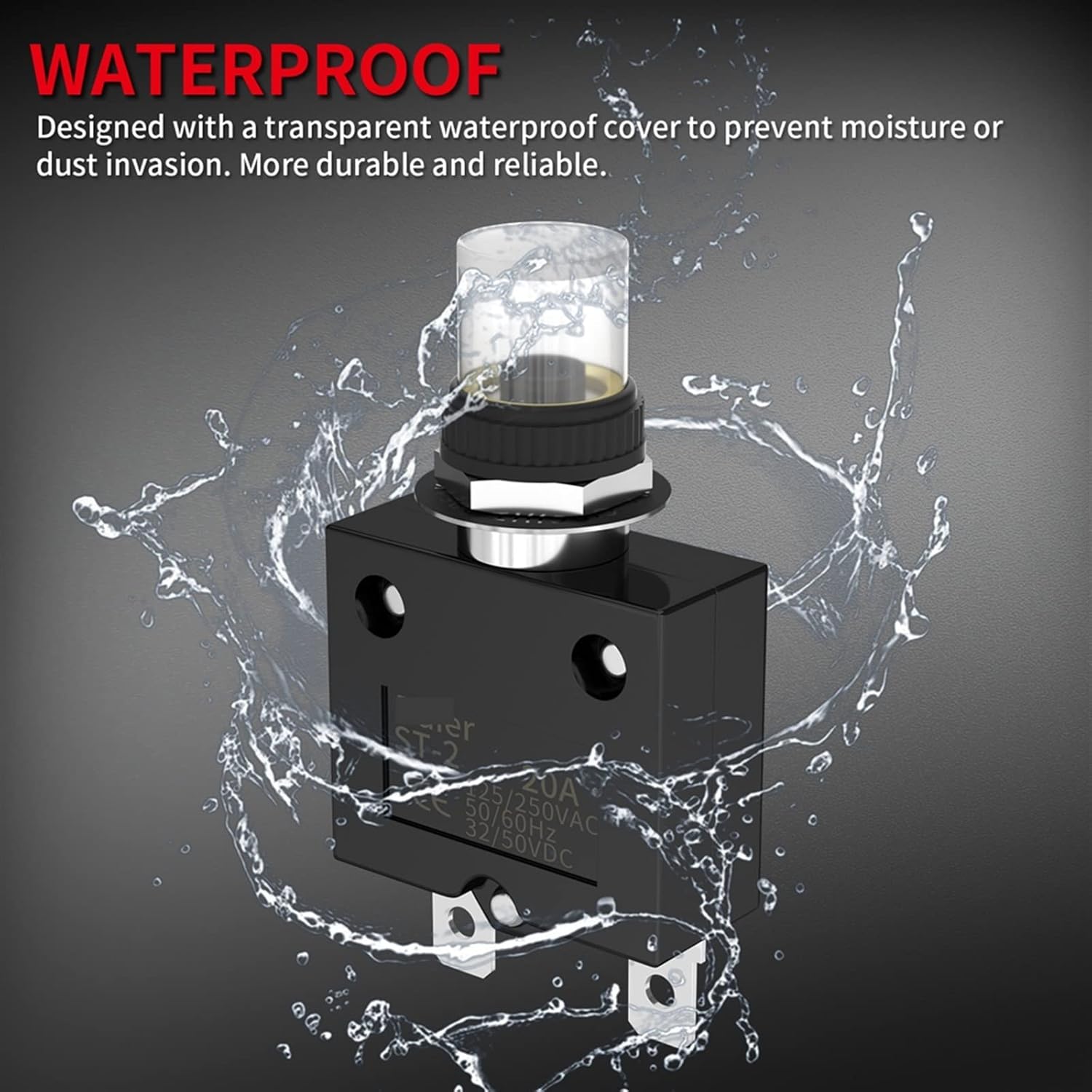 BAWHO 2Pcs Thermal Circuit Breaker 20 Amp Manual Reset Push Button Overload Protector Switch with Cover for Generator RV