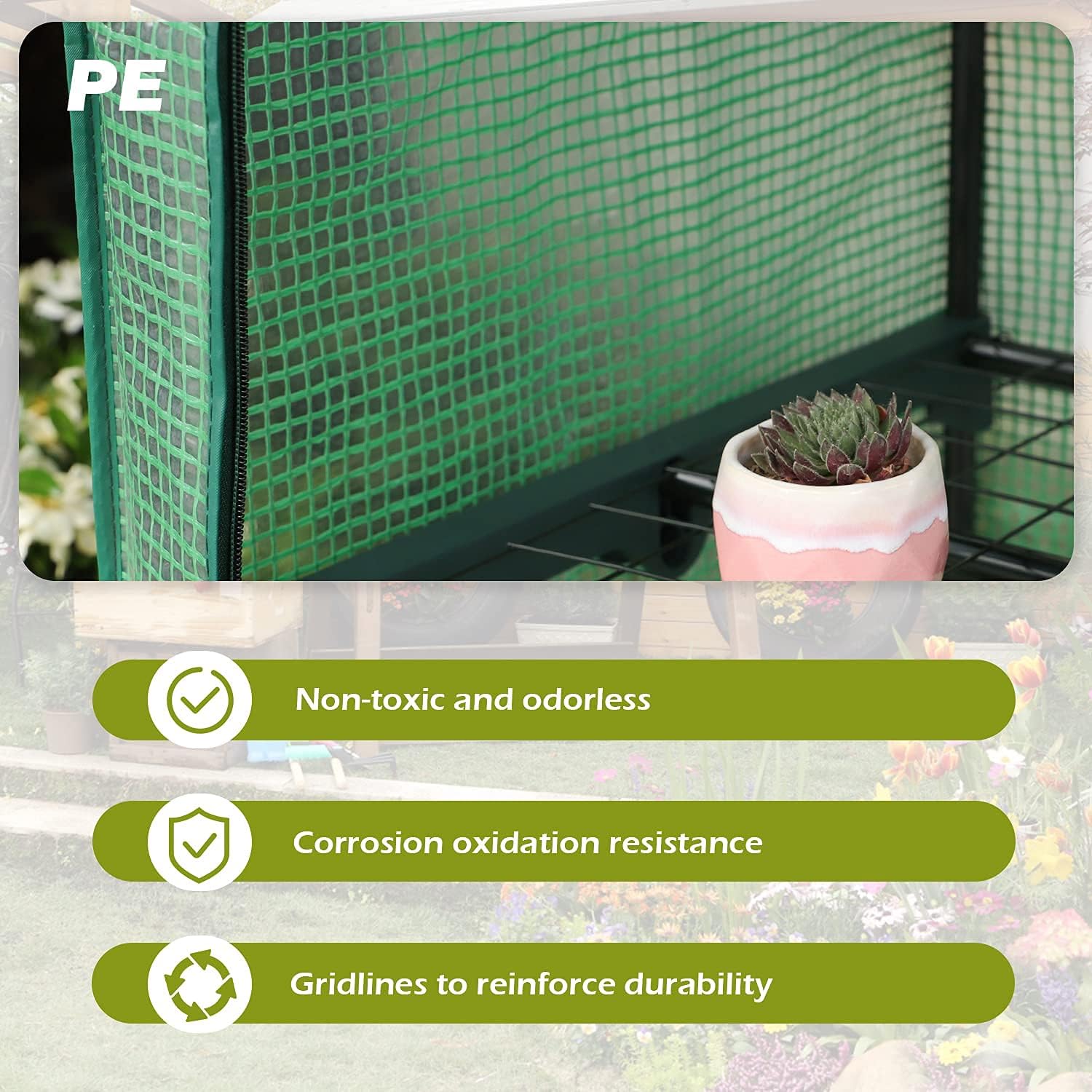 Mini Greenhouse for Indoor Outdoor, Small Plant Greenhouse 4 Tier Rack Stands with PE Cover, Portable Rack Shelves Gardening Green House for Seeds and Flowers, 27"x20"x62"