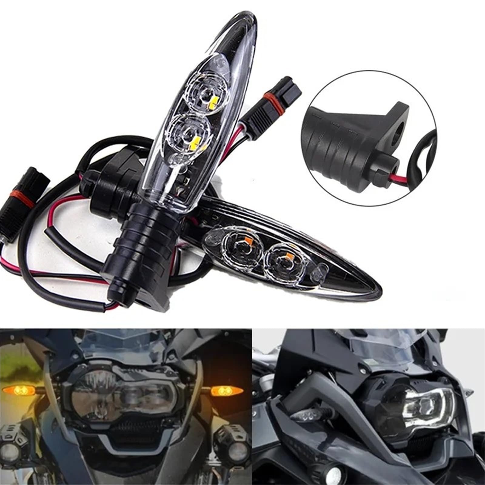 Kierunkowskazy przednie i tylne do motocykli BMW R1200GS, F800GS, S1000RR, F800R, HP2, HP4 Sport, G450X F800ST