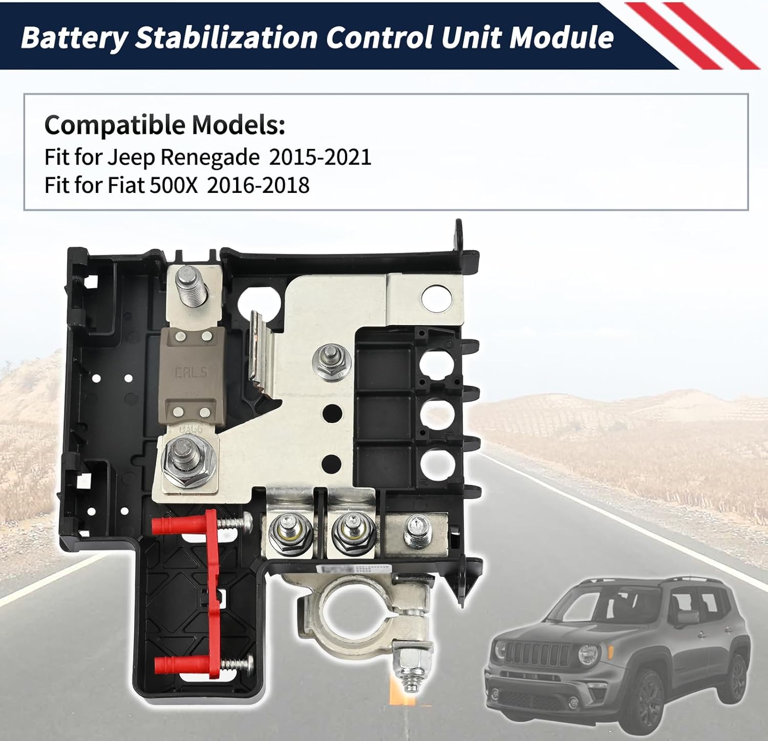 68256605AA Battery Stabilization Control Unit Module Fit for Jeep Renegade 2015 2016 2017 2018 2019 2020 2021; for Fiat 500X 2016 2017 2018 i4 engine Battery Control Unit Accessories