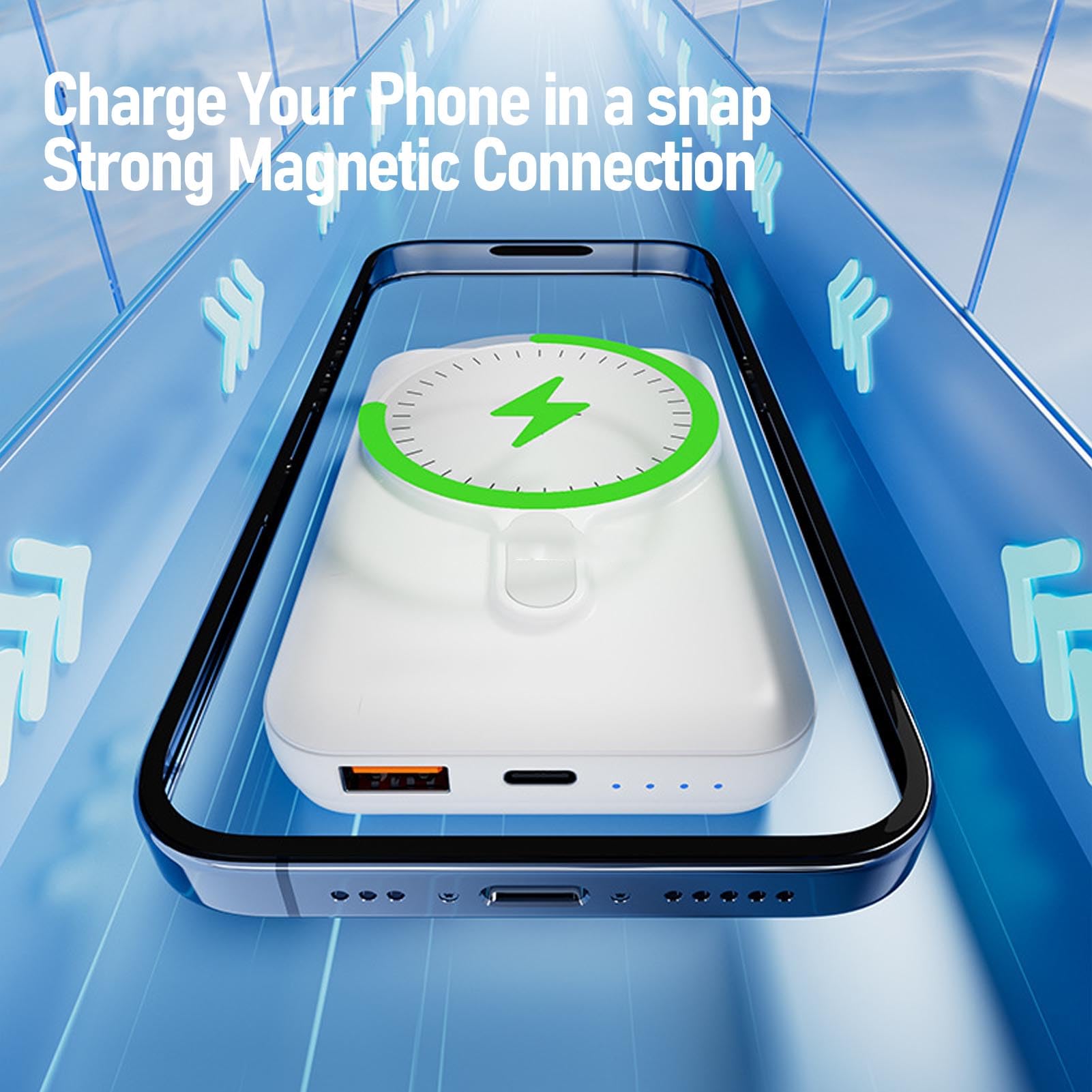 Banque d'alimentation solaire 10 000 mAh, charge rapide, batterie magnétique sans fil, chargeur portable d'urgence, matériaux ABS et FC