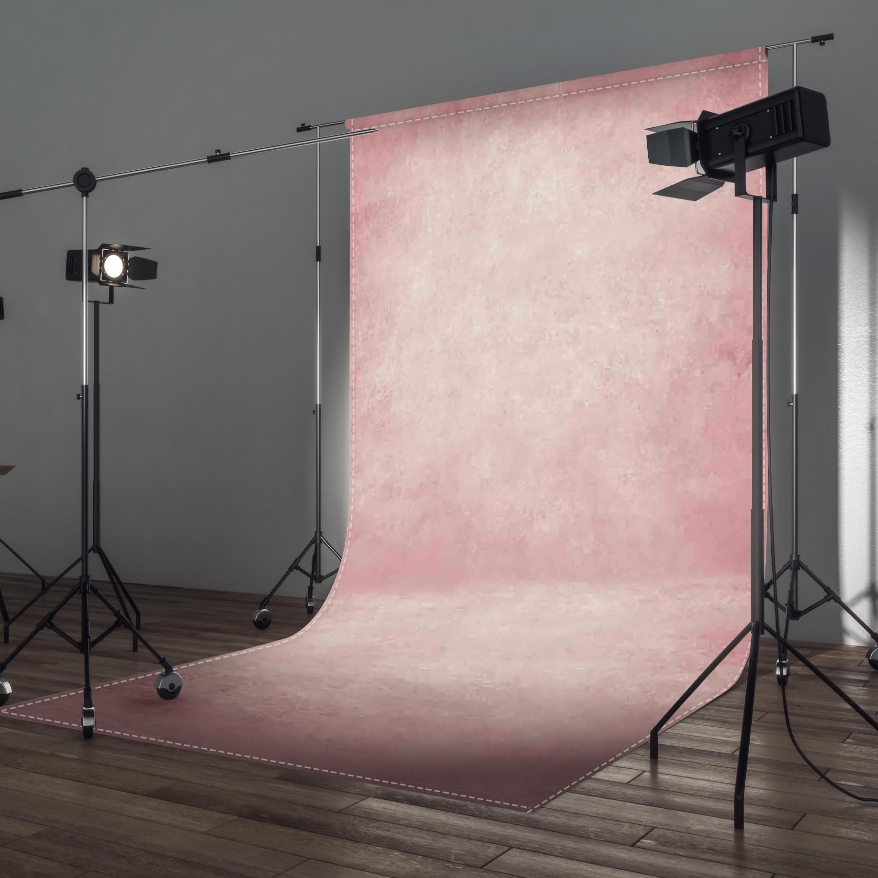 ZTHMOE 5x7ft Fabric Blue Abstract Texture Photography Backdrop (No Stand No Clips) Portrait Photoshoot Background Adult Newborn Child Headshot Photo Studio Props Booth Rod Pocket On Top: 6'x8' Pink
