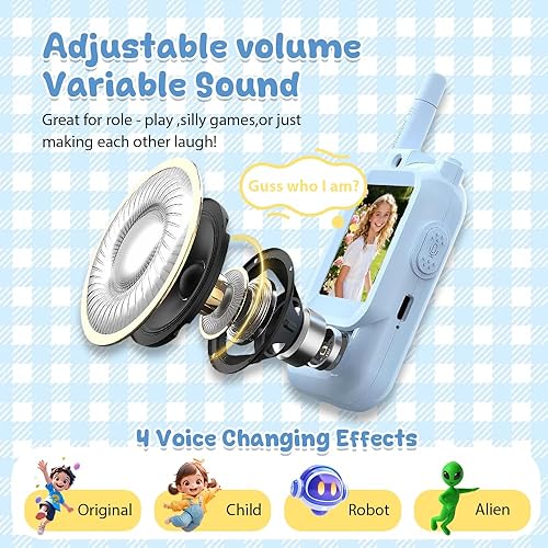 Miniatura 2 de Walkie Talkies de video, 2026 nuevo Walkie Talkie con pantalla, Walkies Talkies de intercomunicación de video recargable, radio de 2 vías de largo