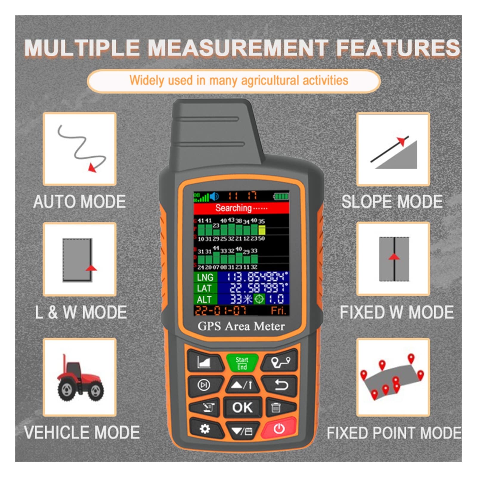 Ręczny miernik terenu GPS ZK3701 GPS Land Meter Pomiar rolnictwa Narzędzia geodezyjne GPS Narzędzie pomiarowe do pomiarów zewnętrznych