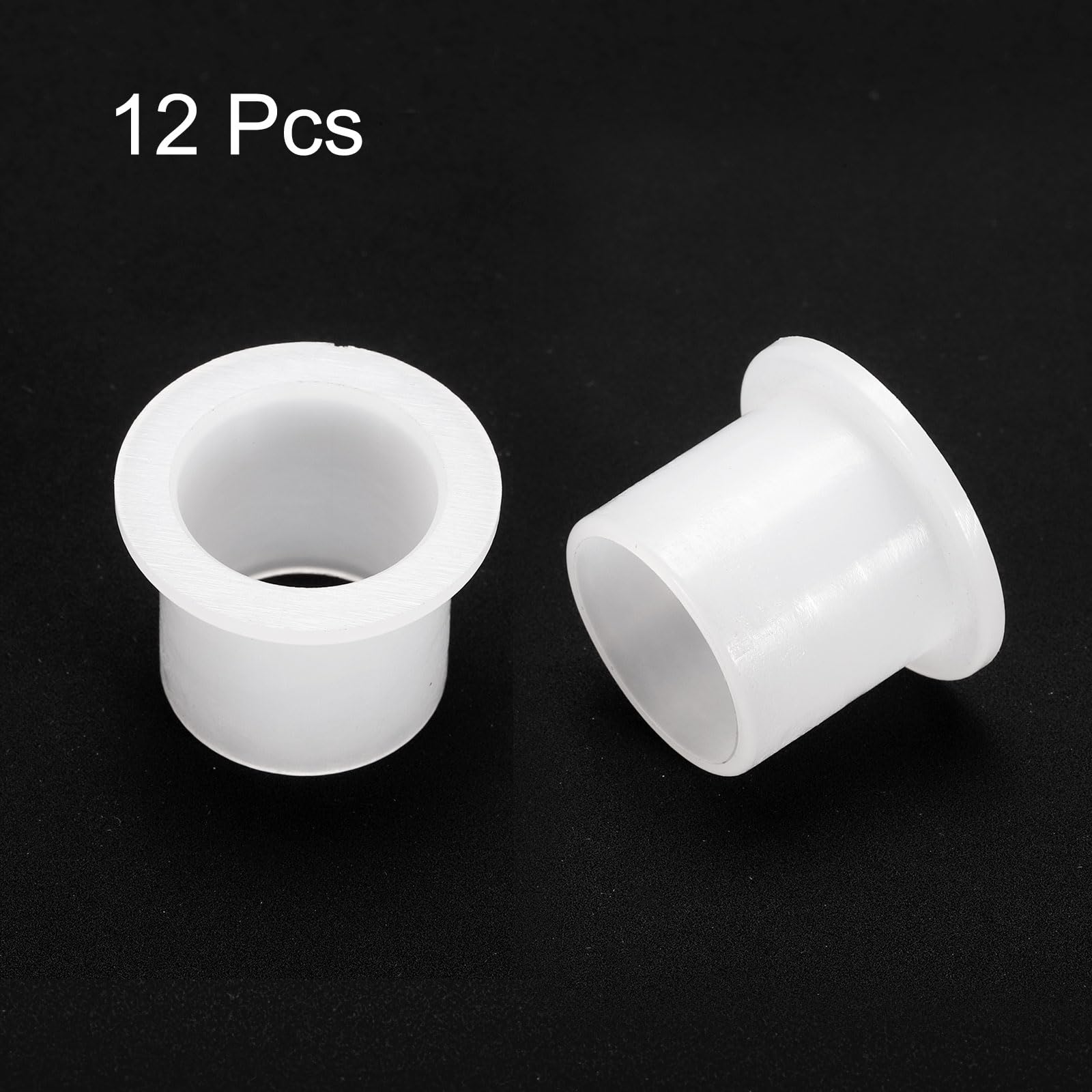 QUARKZMAN 12 szt. Łożyska kołnierzowe tuleje plastikowe ID 20,1 mm x wysokość 23 mm x długość 22 mm tuleje nylonowe, białe