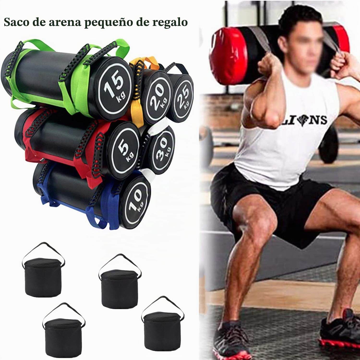 Sacos de Arena de Entrenamiento Bolsa de Entrenamiento con Peso Sacos de Arena para Ejercicios Muy Adecuado Levantamiento de Pesas, Correr,Yoga, Mancuernas Power Bag,White 30kg