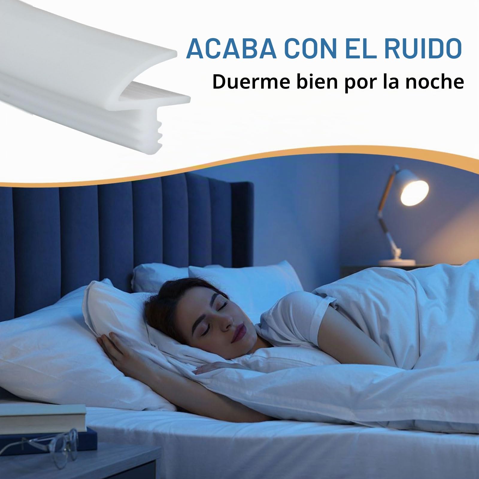 Junta para puerta, junta para puerta de habitación, perfil de sellado para puerta de madera, junta interior para aislamiento acústico y prevención de colisiones, para ranura de 3,3 mm y