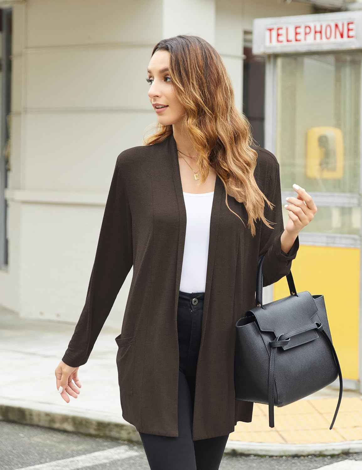 Newchoice Womens Casual Lightweight Cardigans with Pockets Loose Long Sleeve Open Front Cardigan (S-3XL) - Image 8