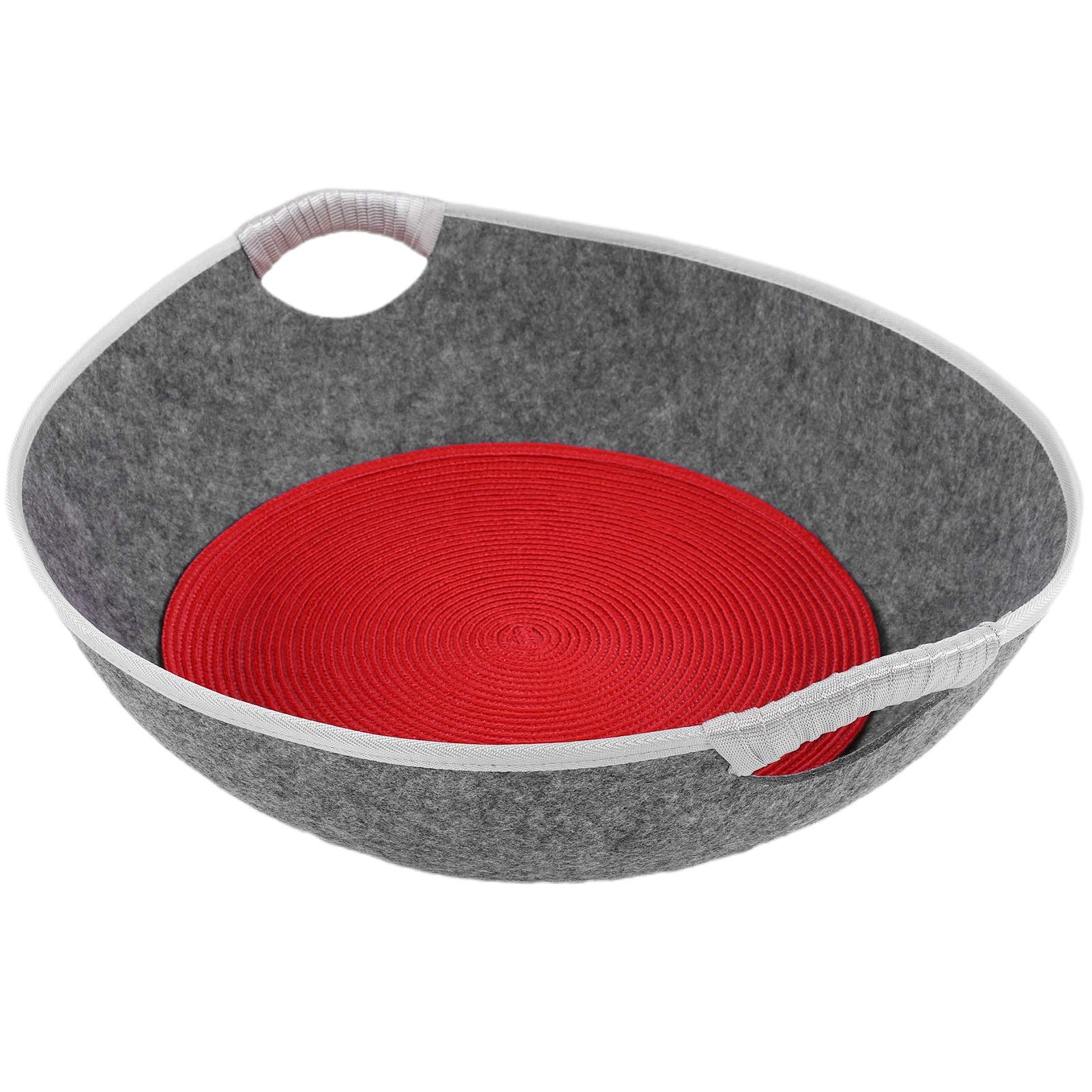 Hidyliu Cuccia Universale per Lettiera per Gatti, in Morbido Feltro, per Uso Interno, 48 Cm X 45 Cm, Perfetta per Pisolini Comodi (Grigio)