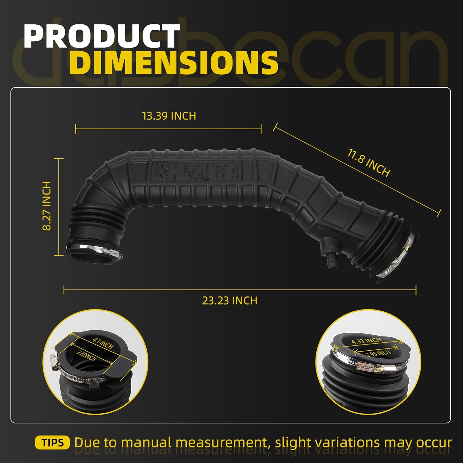 Dasbecan Air Intake Hose F47Z-9B659-A Compatible with Ford Ranger Explorer 1992 1993 1994 V6 4.0L, Air Intake Tube Pipe Duct Hose With Clip Replaces# F47Z9B659A