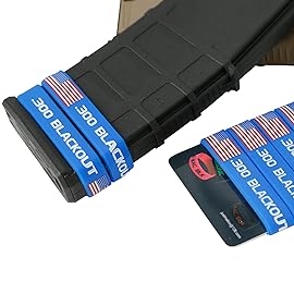 Aolamegs 300 Blackout Magazine Marking Band 6 Pack (Blue-White with Flag)