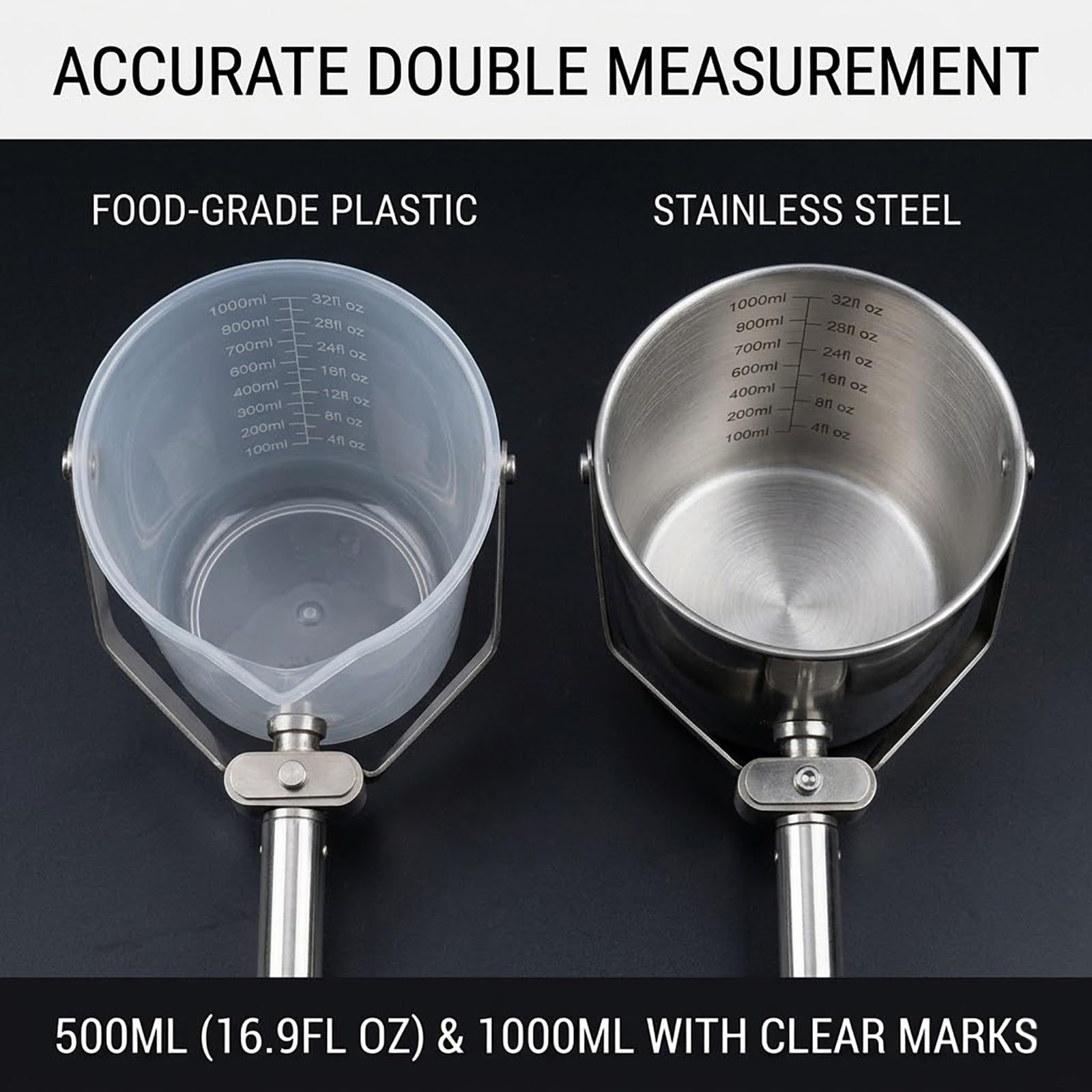 Wasserproben-Sammelstange mit 16,9-Unzen-Messbecher – tragbares Verlängerungs-Probenahmeset for die Fabrikwerkstatt River(Plastic (1000ml),300cm/118in)